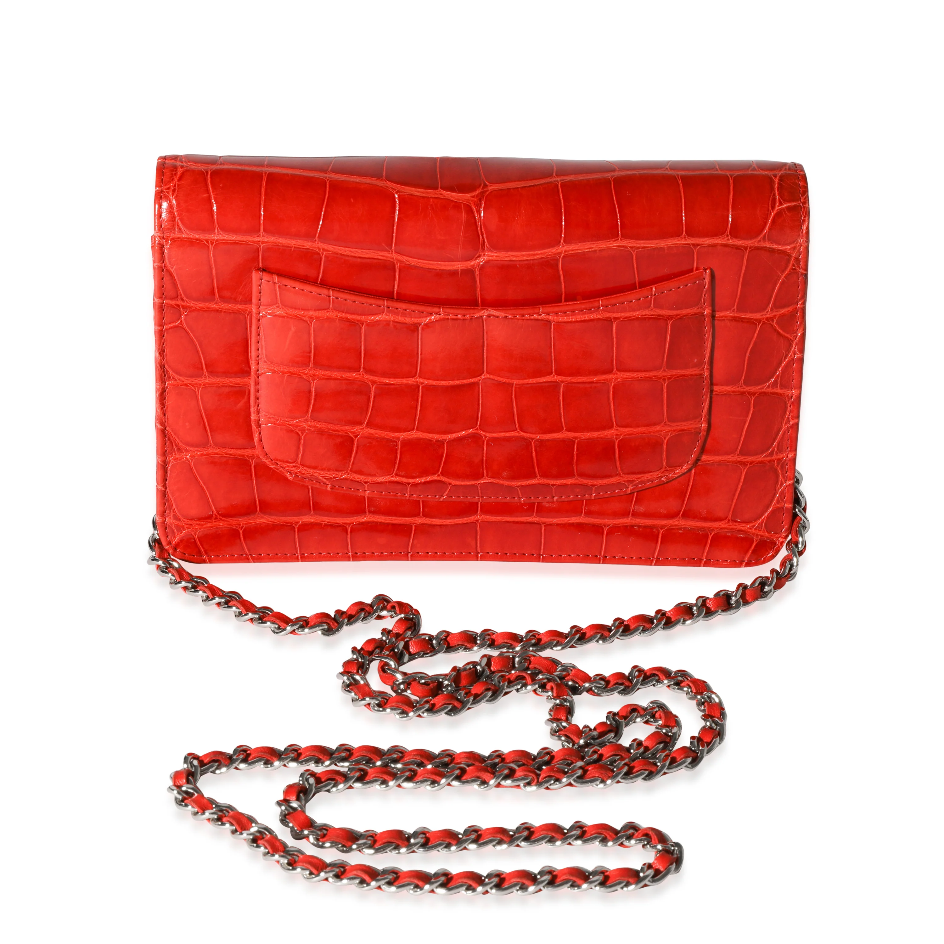 Chanel Vermillion Shiny Alligator WOC - Image 4