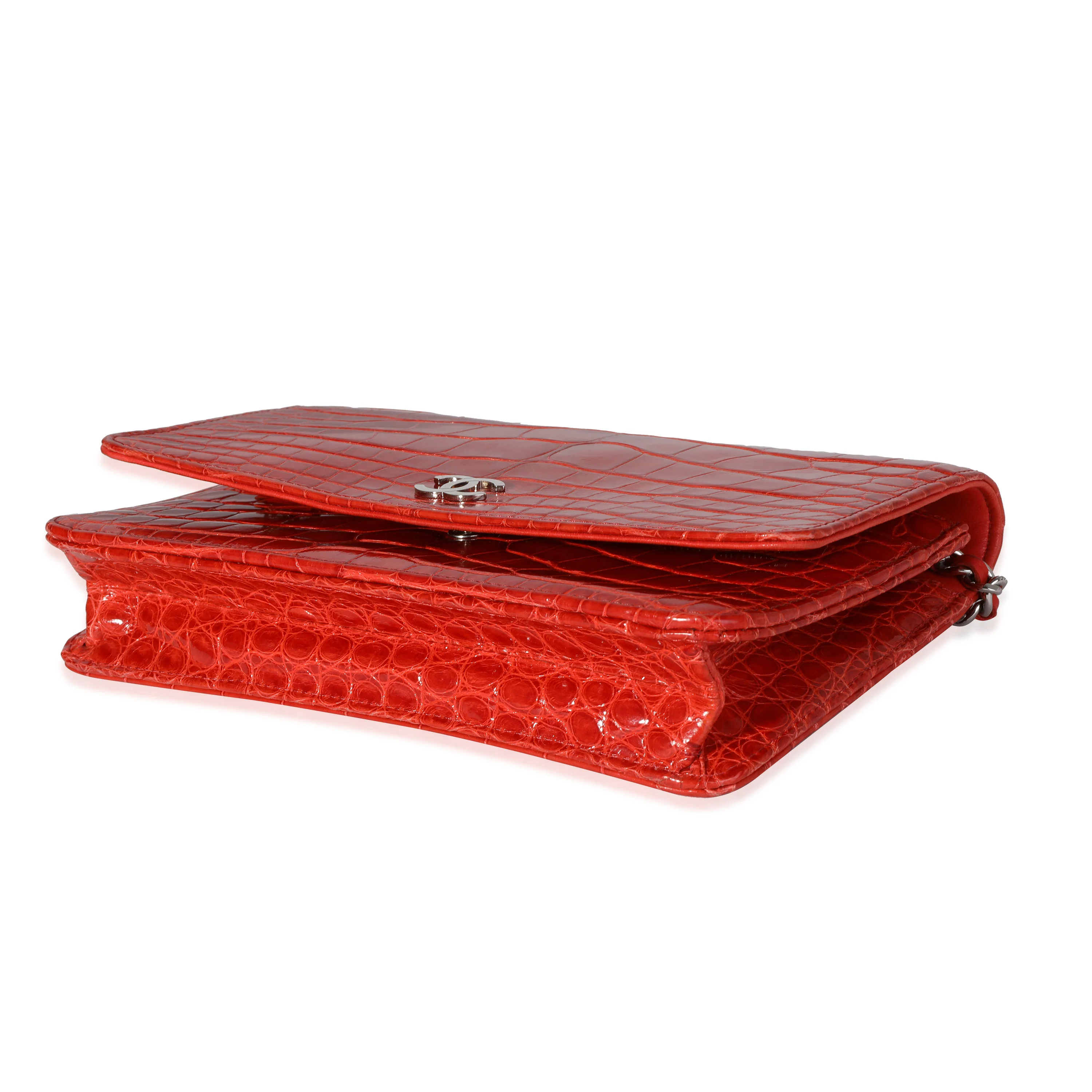 Chanel Vermillion Shiny Alligator WOC - Image 5