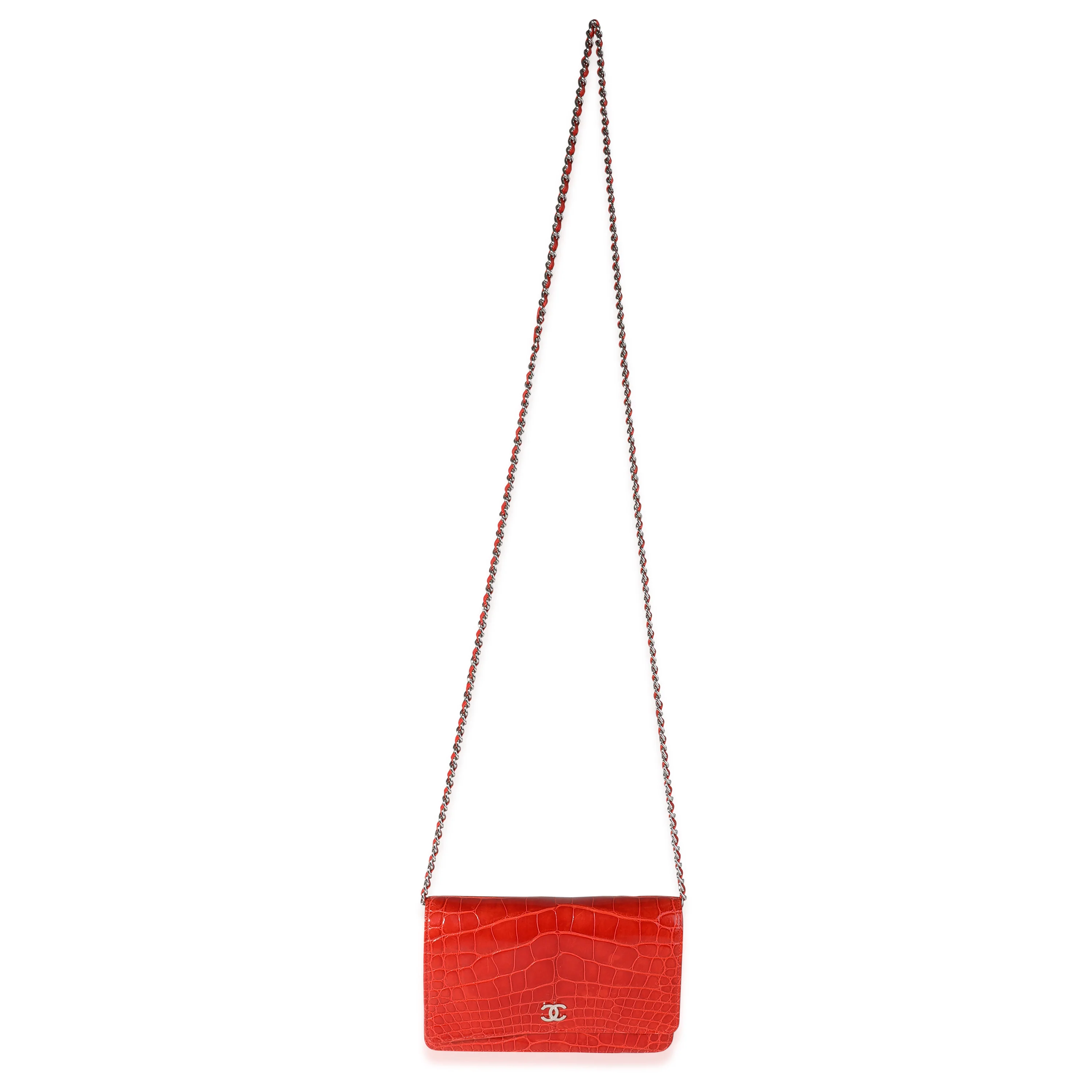 Chanel Vermillion Shiny Alligator WOC - Image 9
