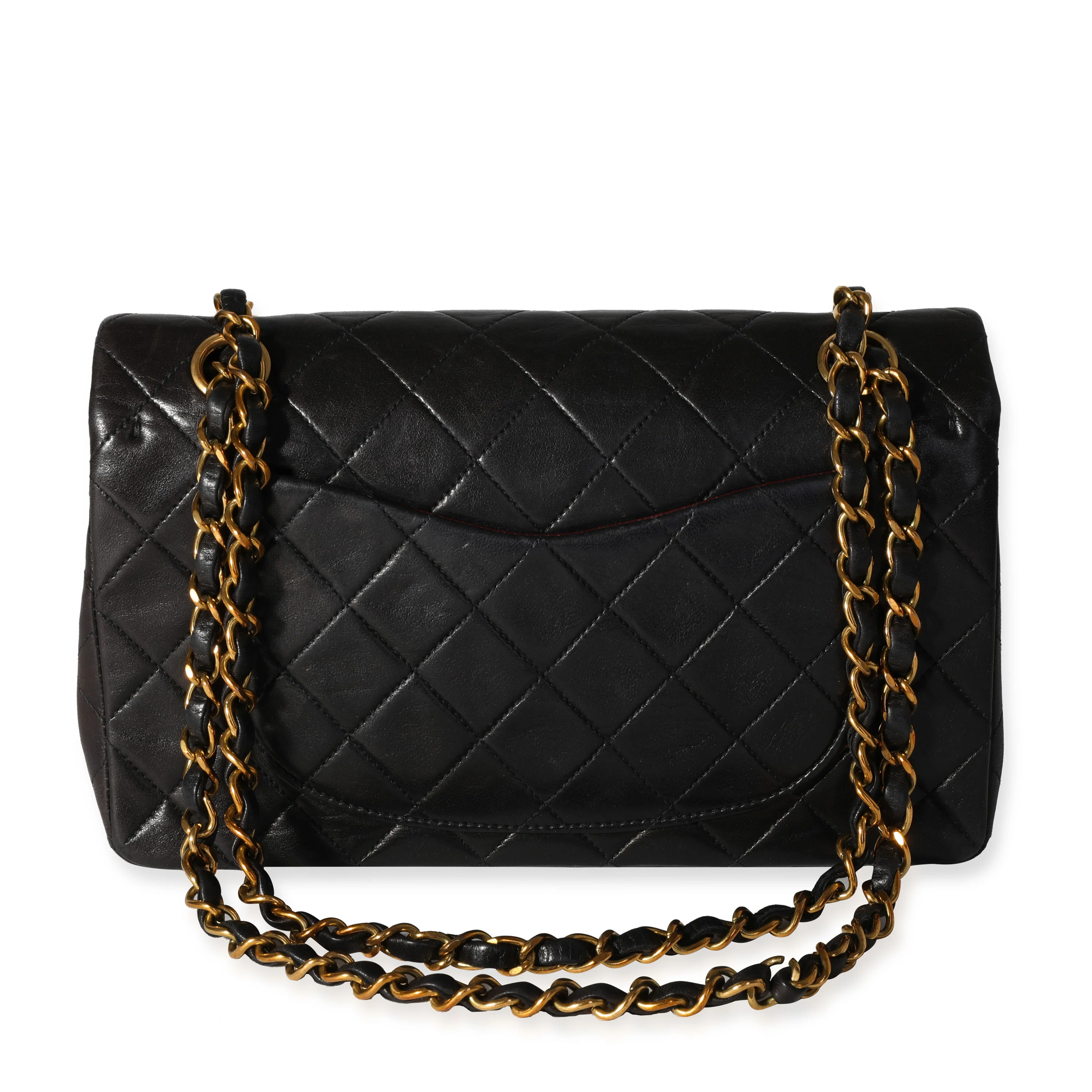 Chanel Vintage Black Quilted Lambskin Small Classic Double Flap Bag - Image 3