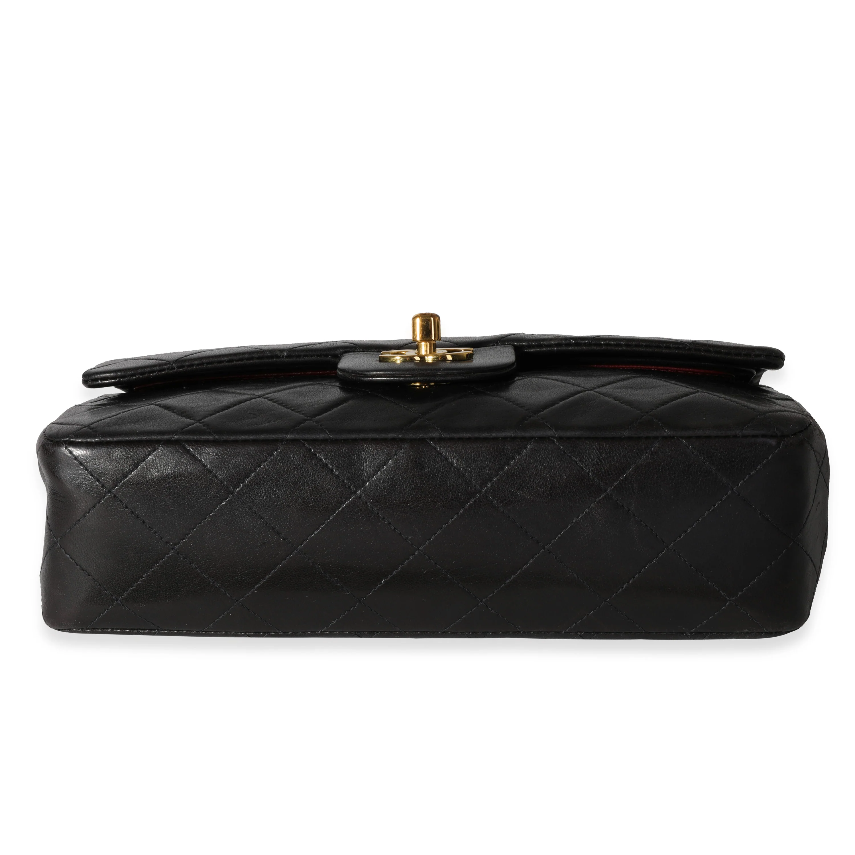 Chanel Vintage Black Quilted Lambskin Small Classic Double Flap Bag - Image 5