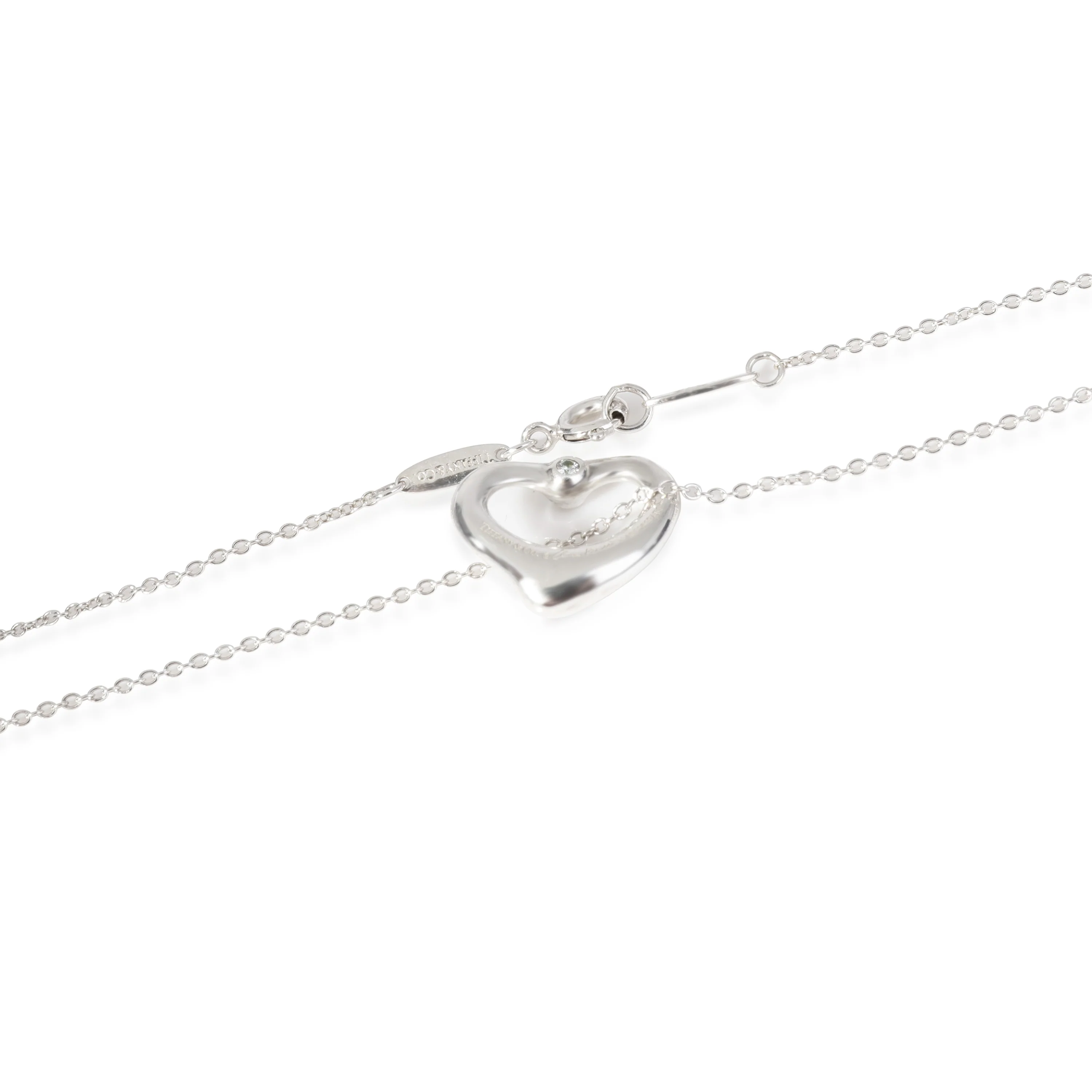 Tiffany & Co. Elsa Peretti 15 mm Diamond Pendant in Sterling Silver, 0.02 Ctw - Image 2