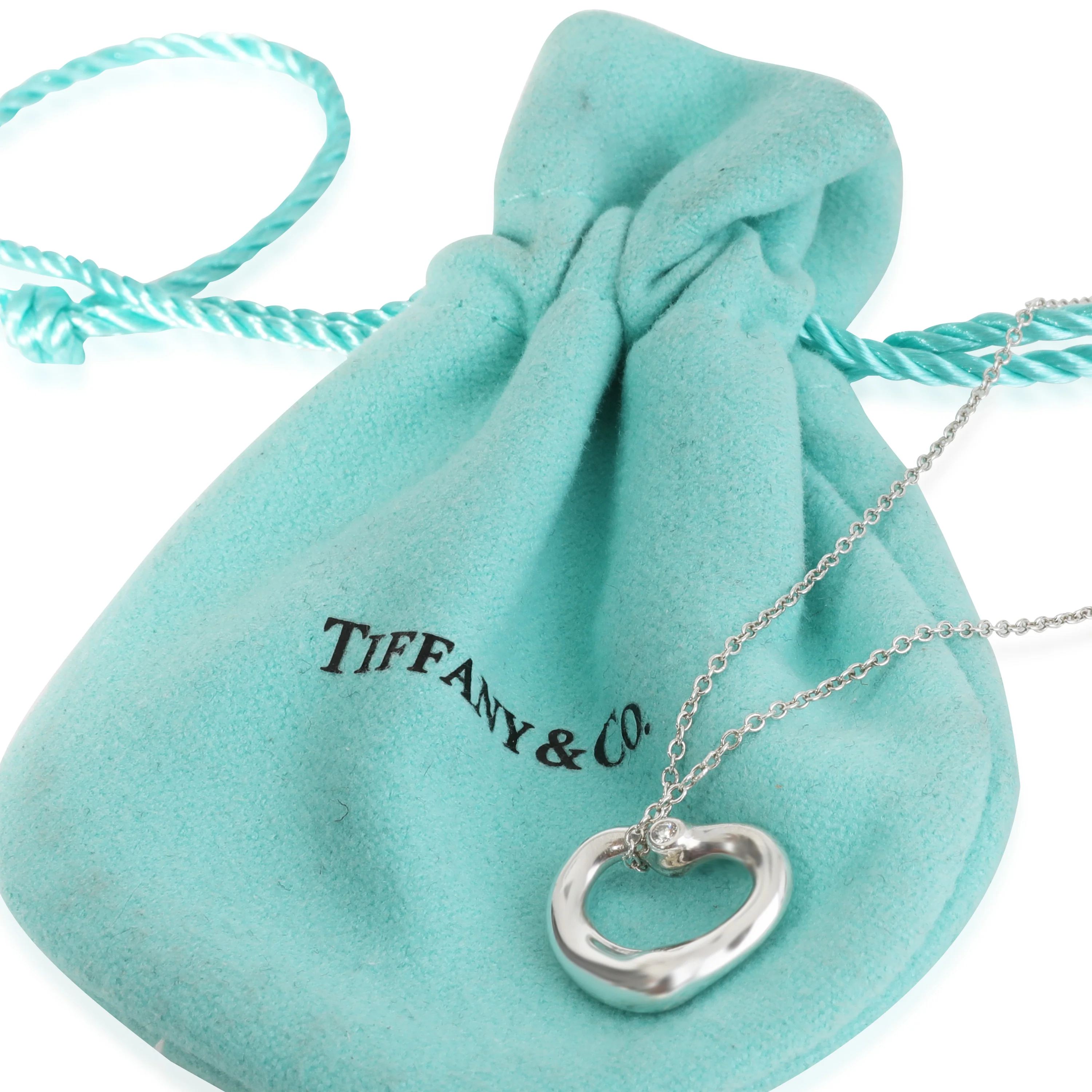 Tiffany & Co. Elsa Peretti 15 mm Diamond Pendant in Sterling Silver, 0.02 Ctw - Image 3