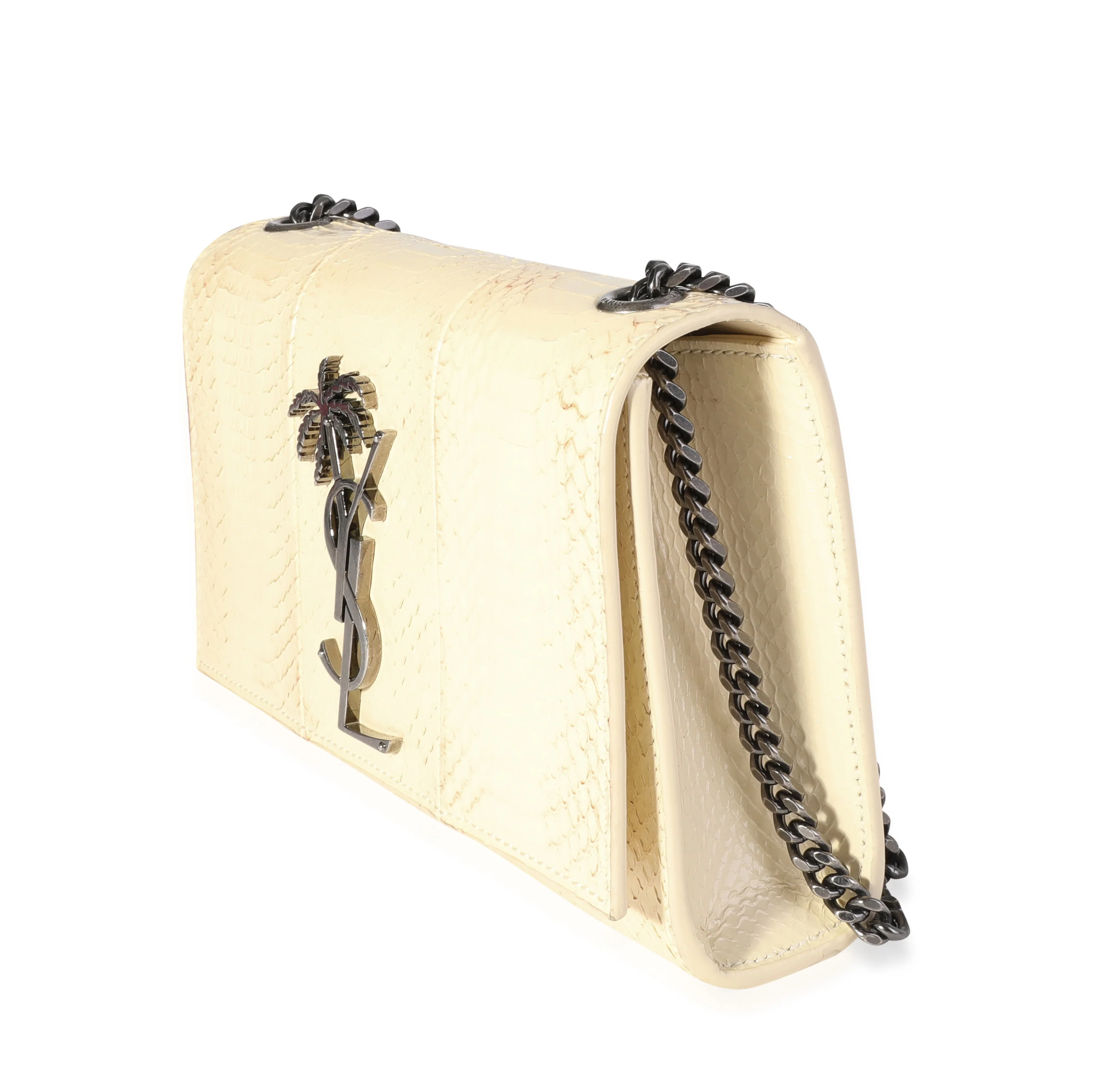 Saint Laurent White Creme Ayers Small Kate Palm Tree Bag - Image 5