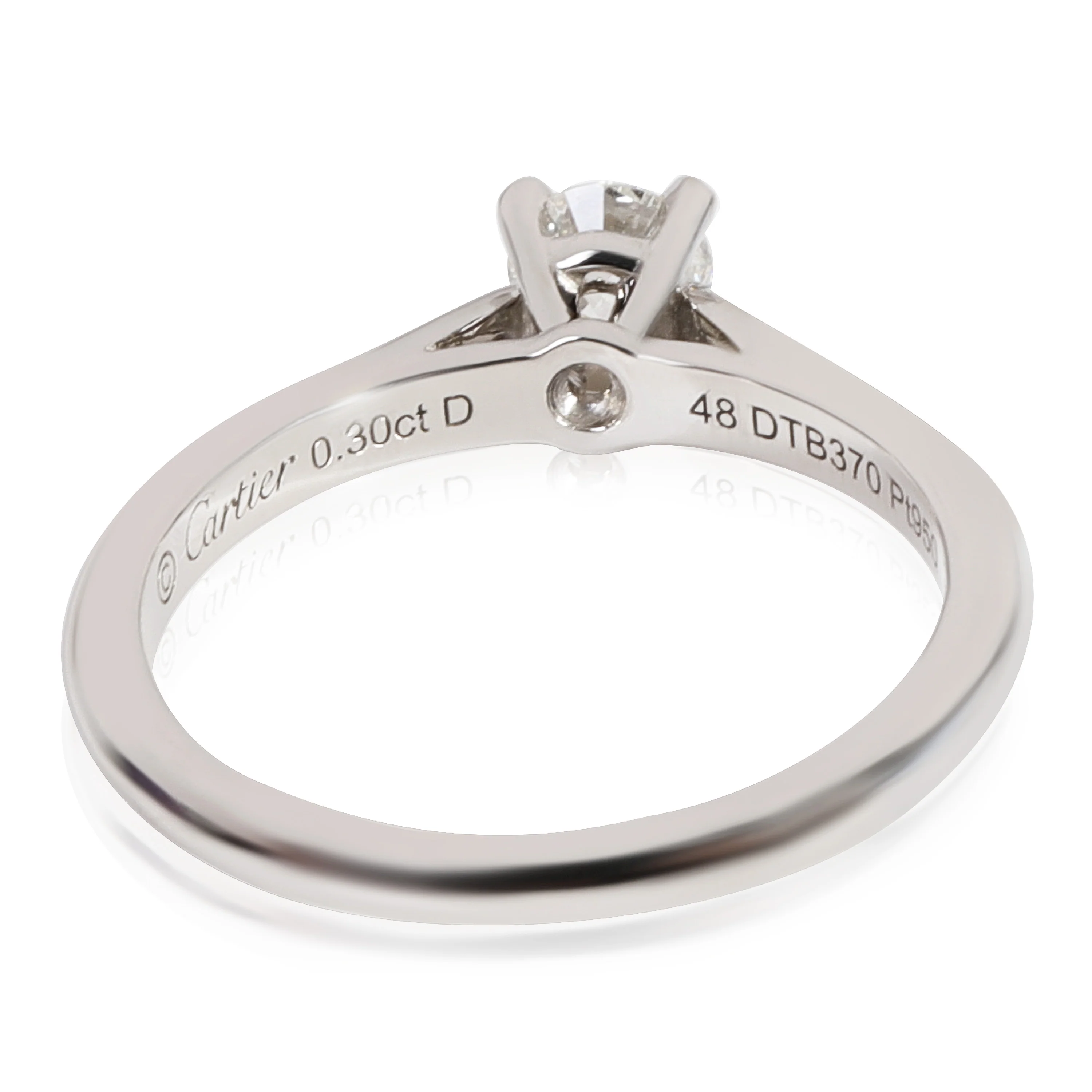 Cartier 1895 Diamond Engagement Ring in Platinum G VS1 0.3 CTW - Image 3