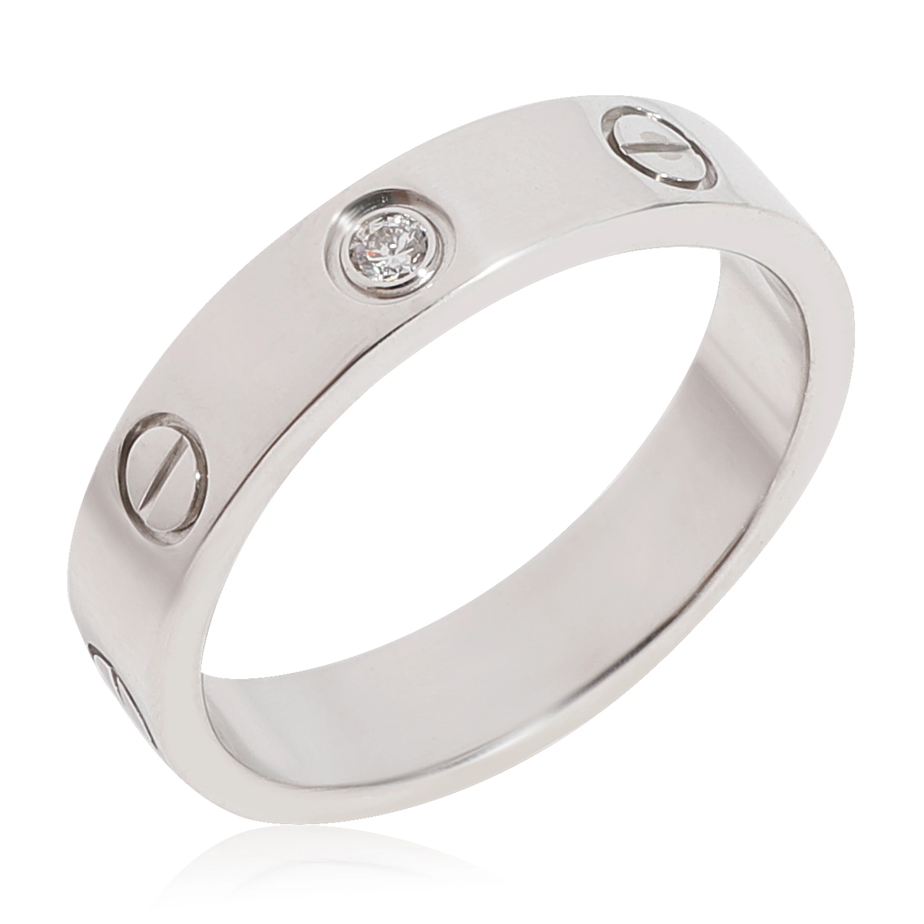 Cartier Love 1 Diamond Wedding Band in 18k White Gold 0.02 CTW - Image 3
