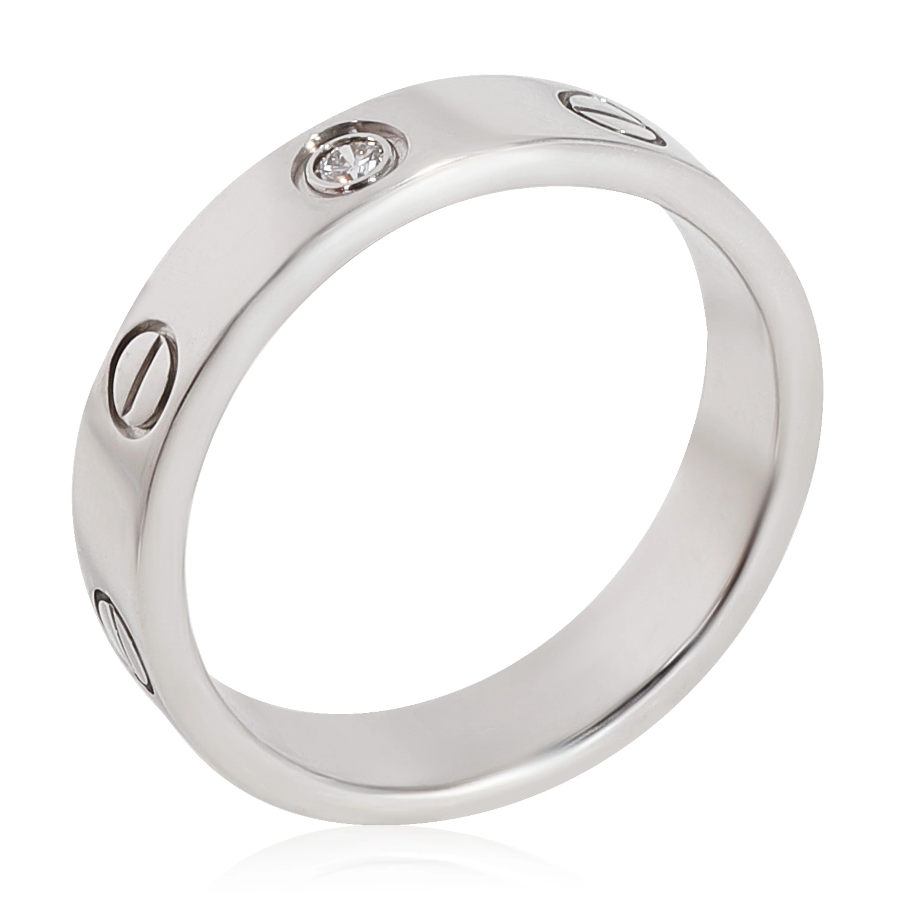 Cartier Love 1 Diamond Wedding Band in 18k White Gold 0.02 CTW - Image 4