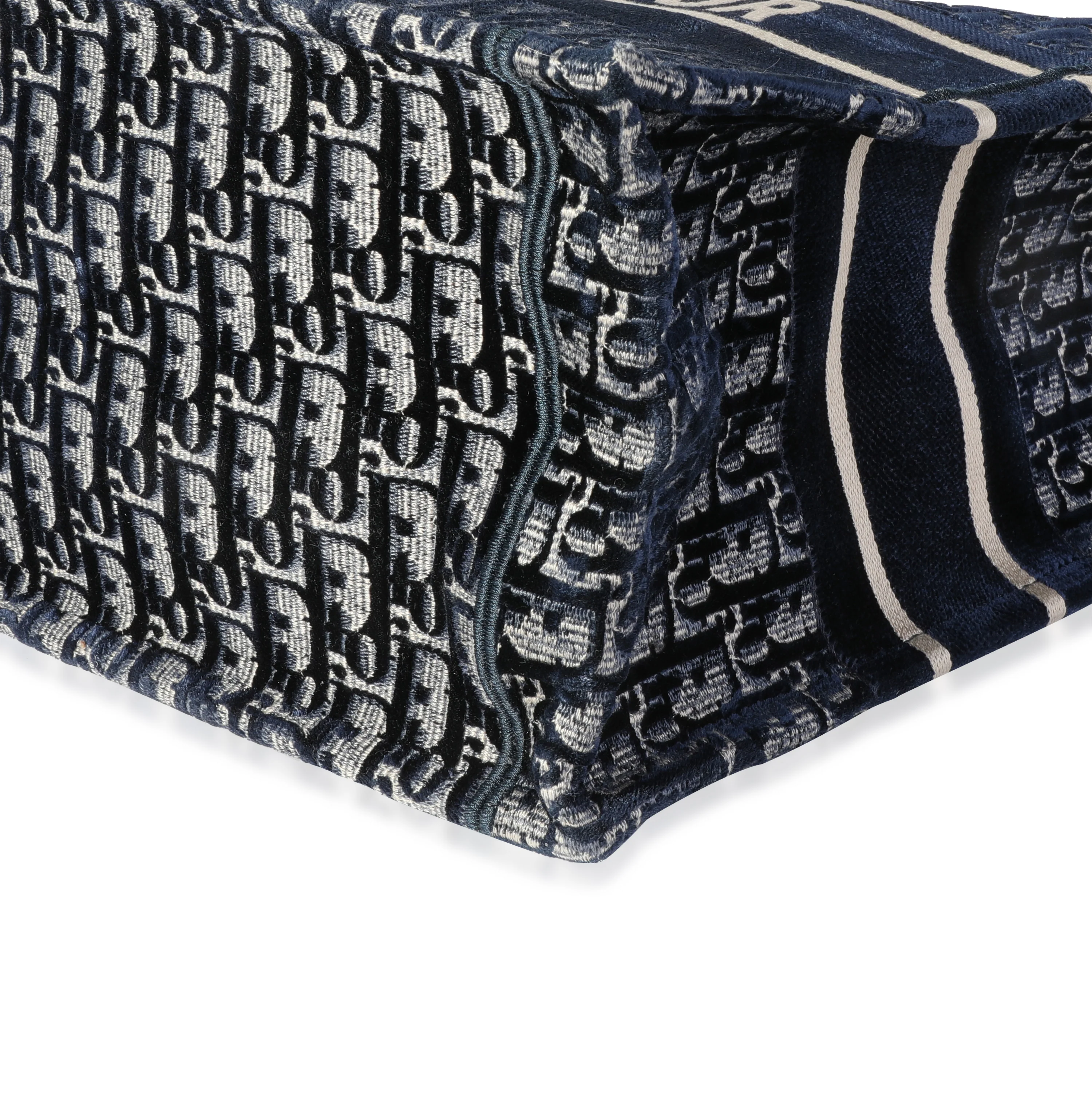 Christian Dior Blue Oblique Velvet Small Book Tote - Image 2