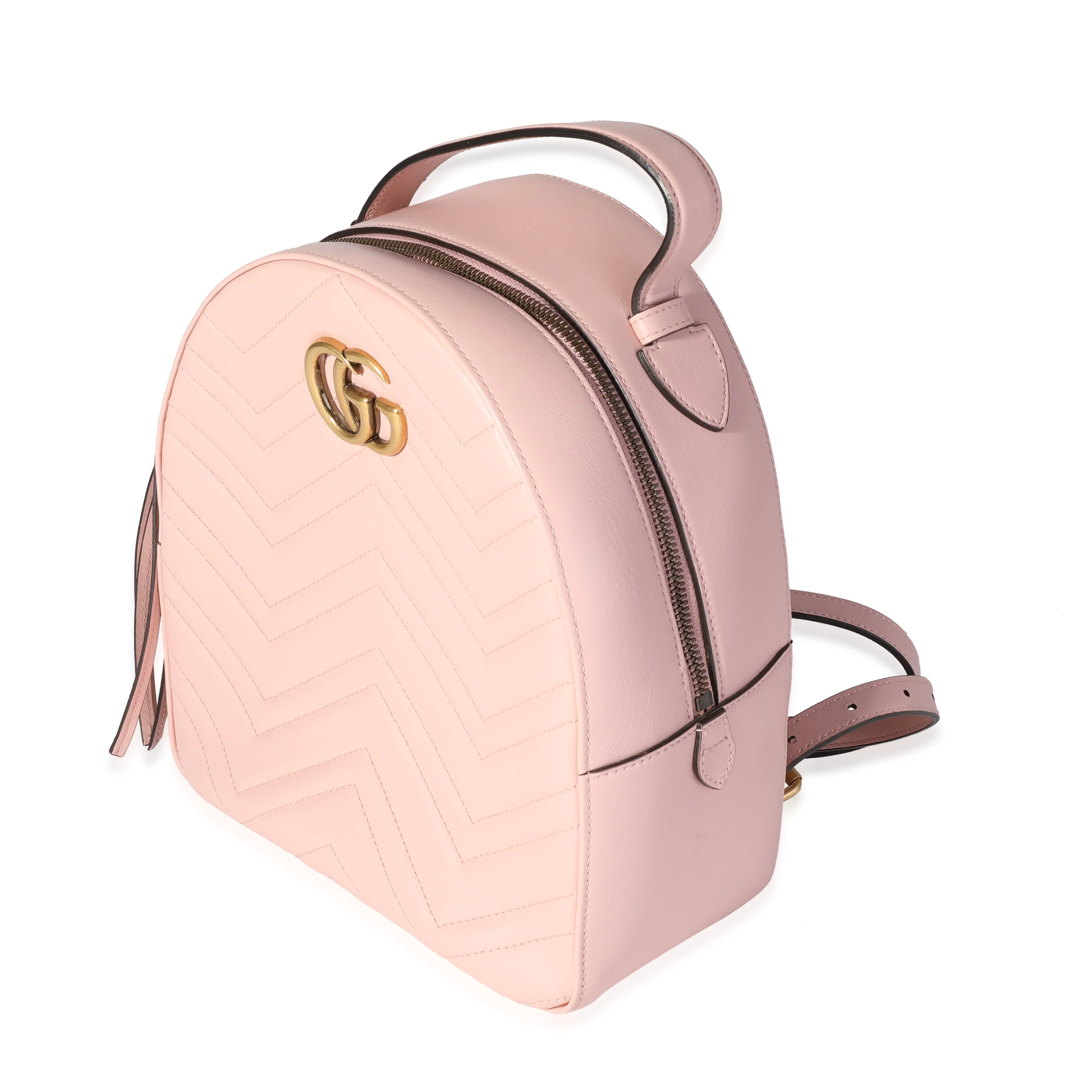 Pink Matelassé Calfskin GG Marmont Dome Backpack - Image 2