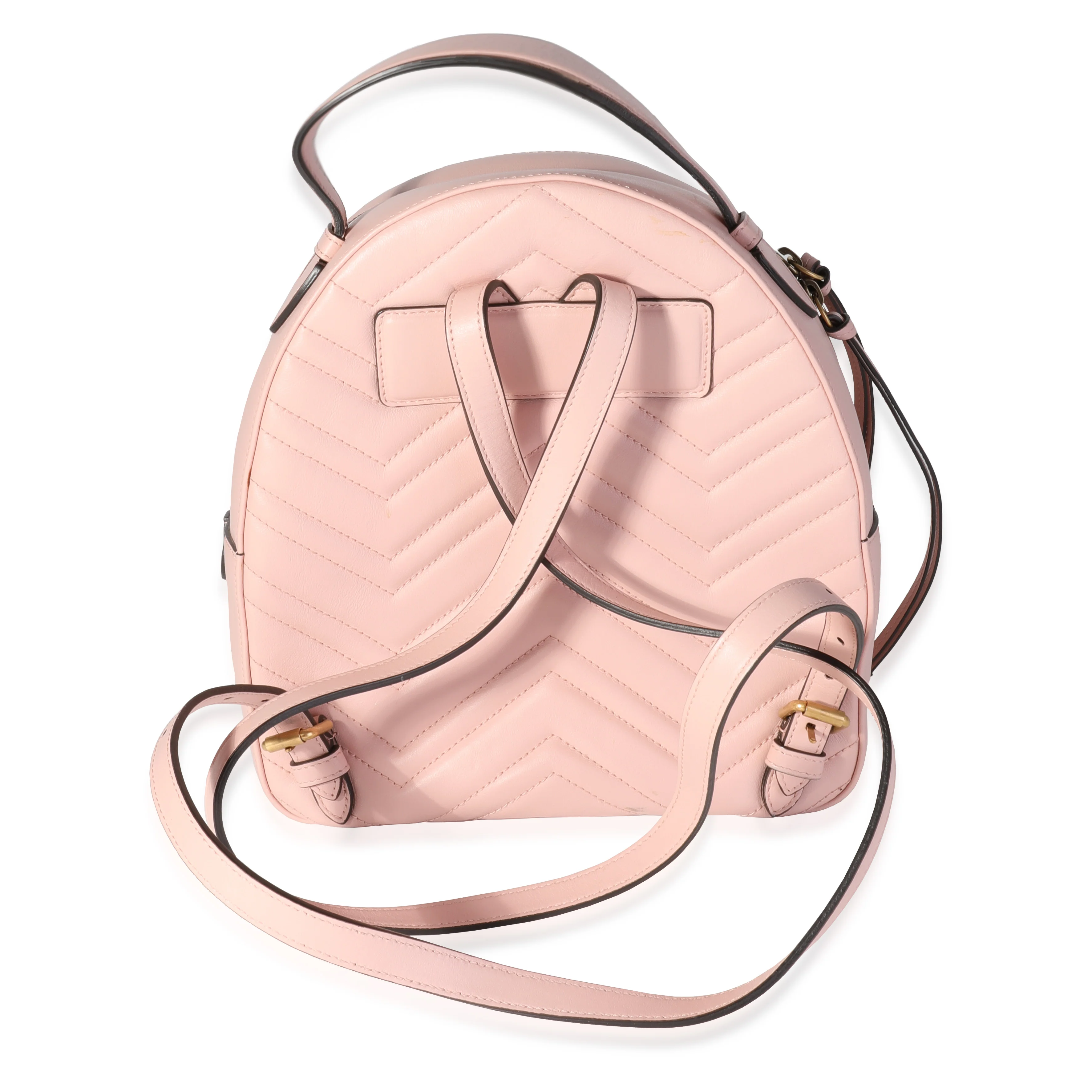 Pink Matelassé Calfskin GG Marmont Dome Backpack - Image 3