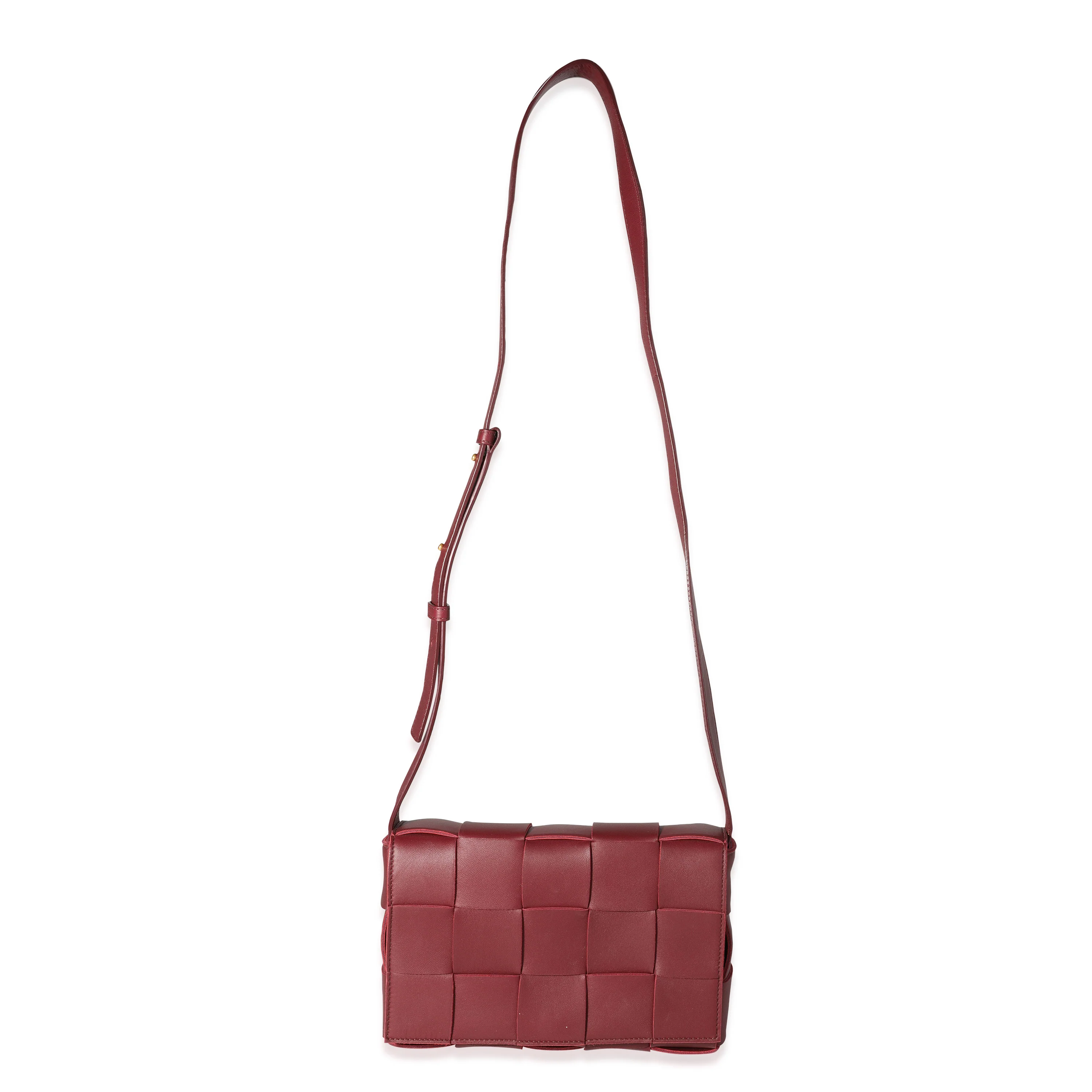 Bottega Veneta Bordeaux Intrecciato Lambskin Cassette Bag - Image 4