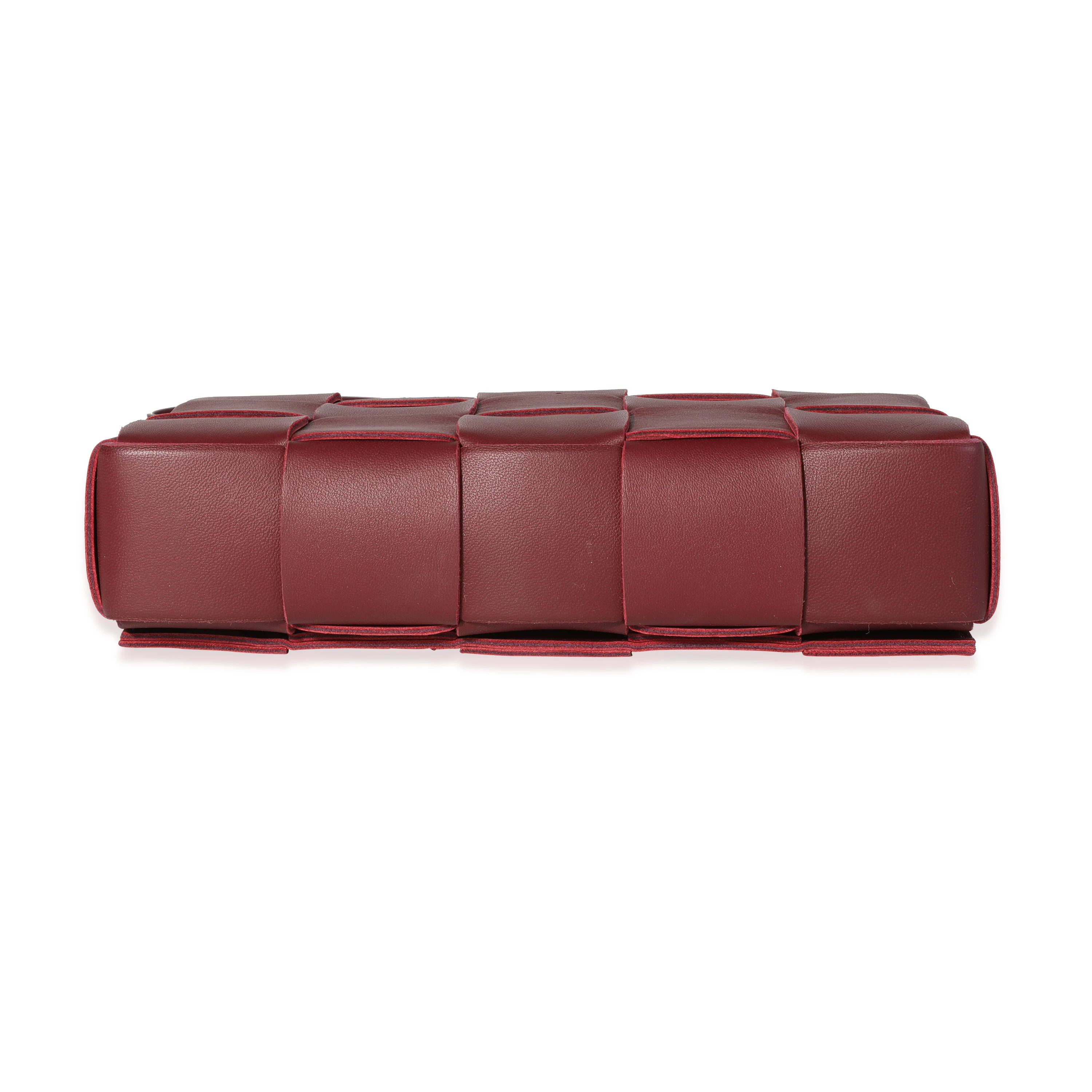 Bottega Veneta Bordeaux Intrecciato Lambskin Cassette Bag - Image 5