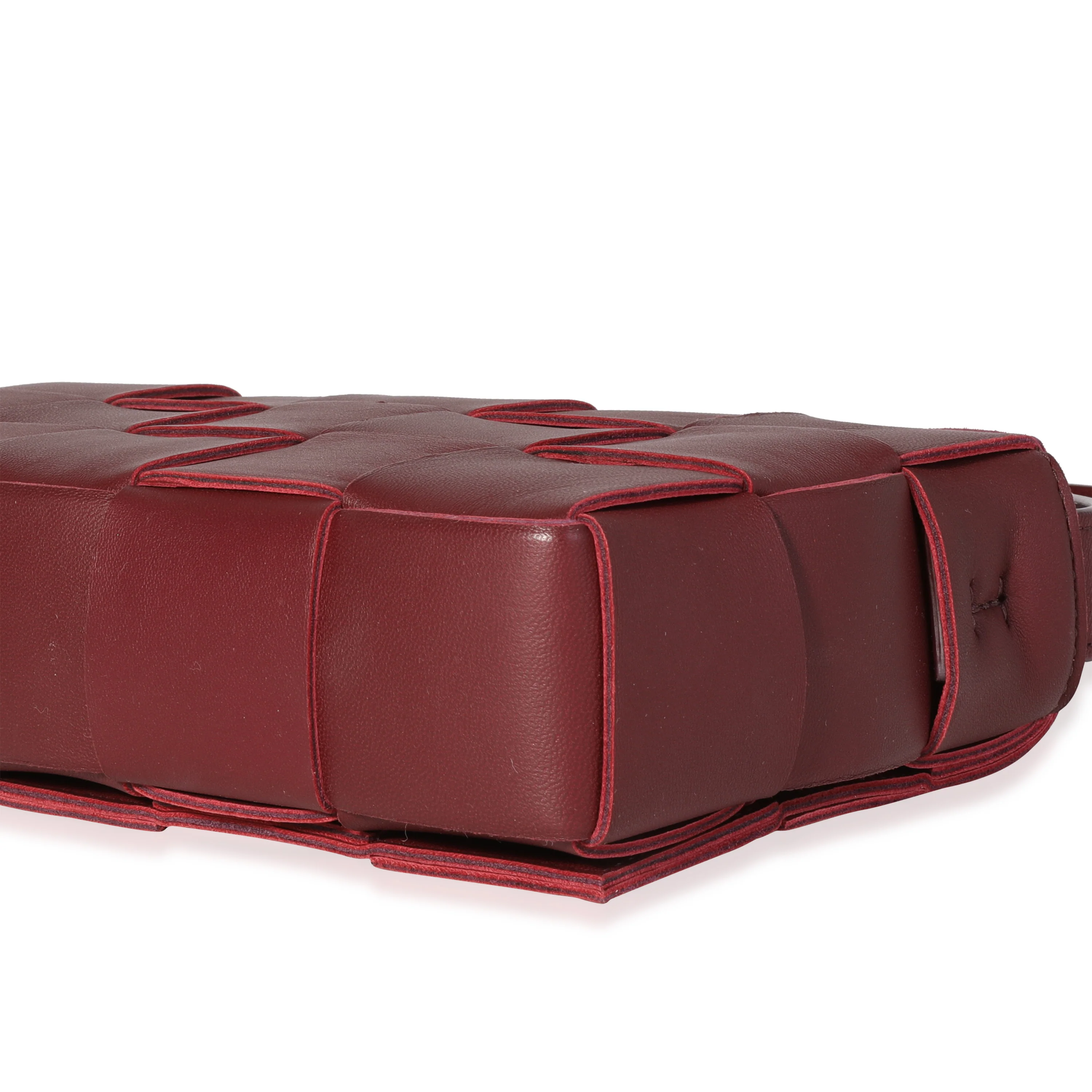 Bottega Veneta Bordeaux Intrecciato Lambskin Cassette Bag - Image 7