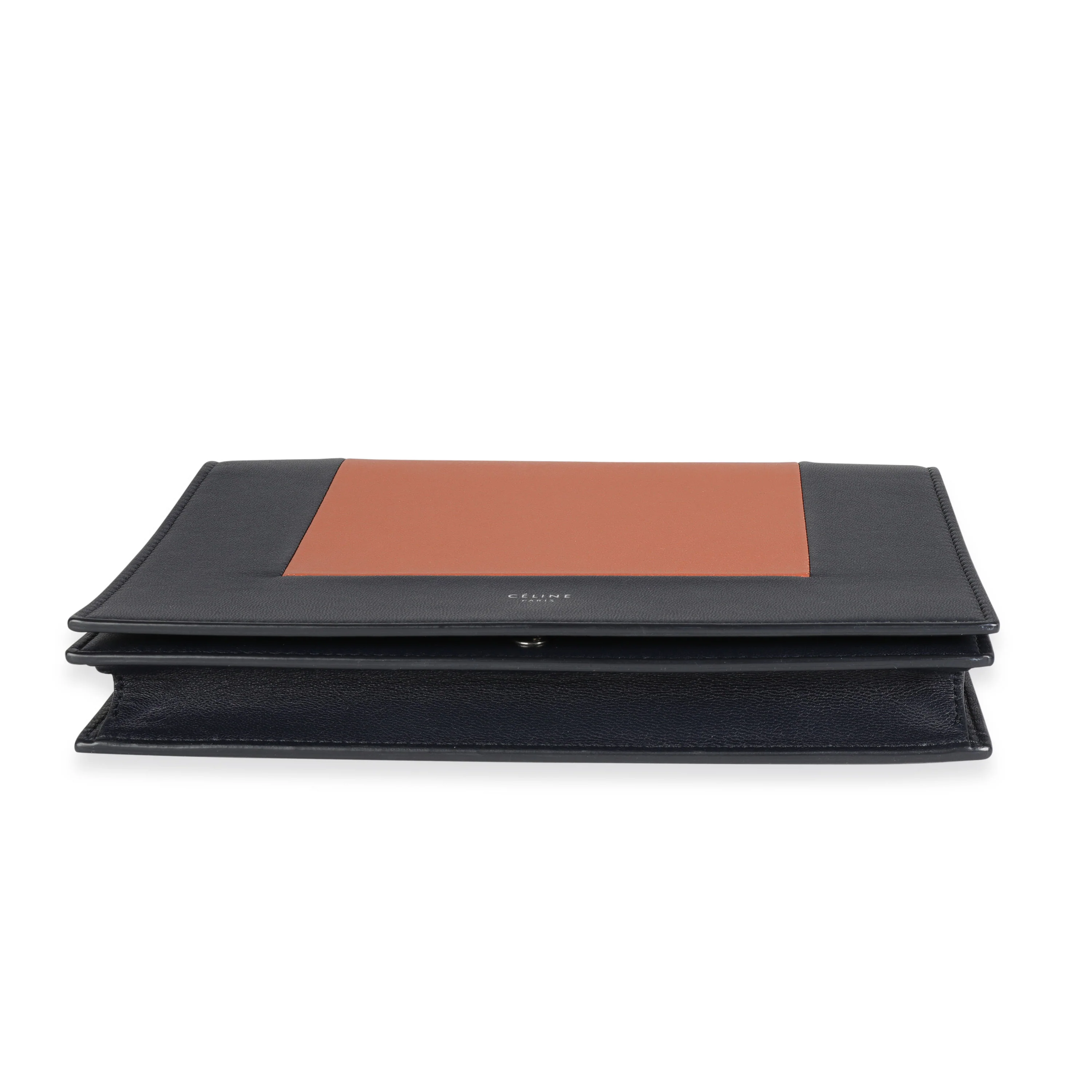 Celine Navy & Tan Lambskin Frame Evening Clutch On Chain - Image 5