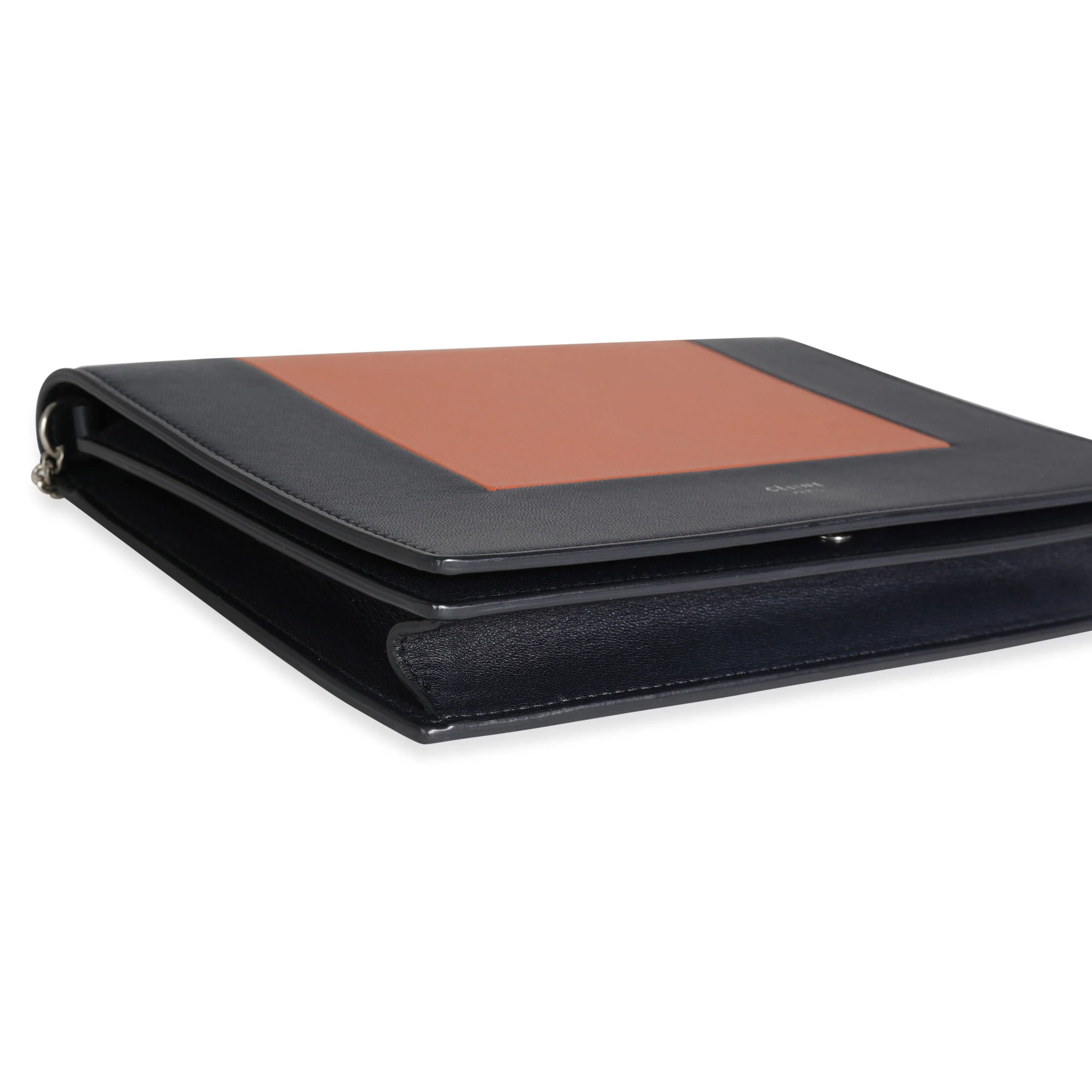 Celine Navy & Tan Lambskin Frame Evening Clutch On Chain - Image 7