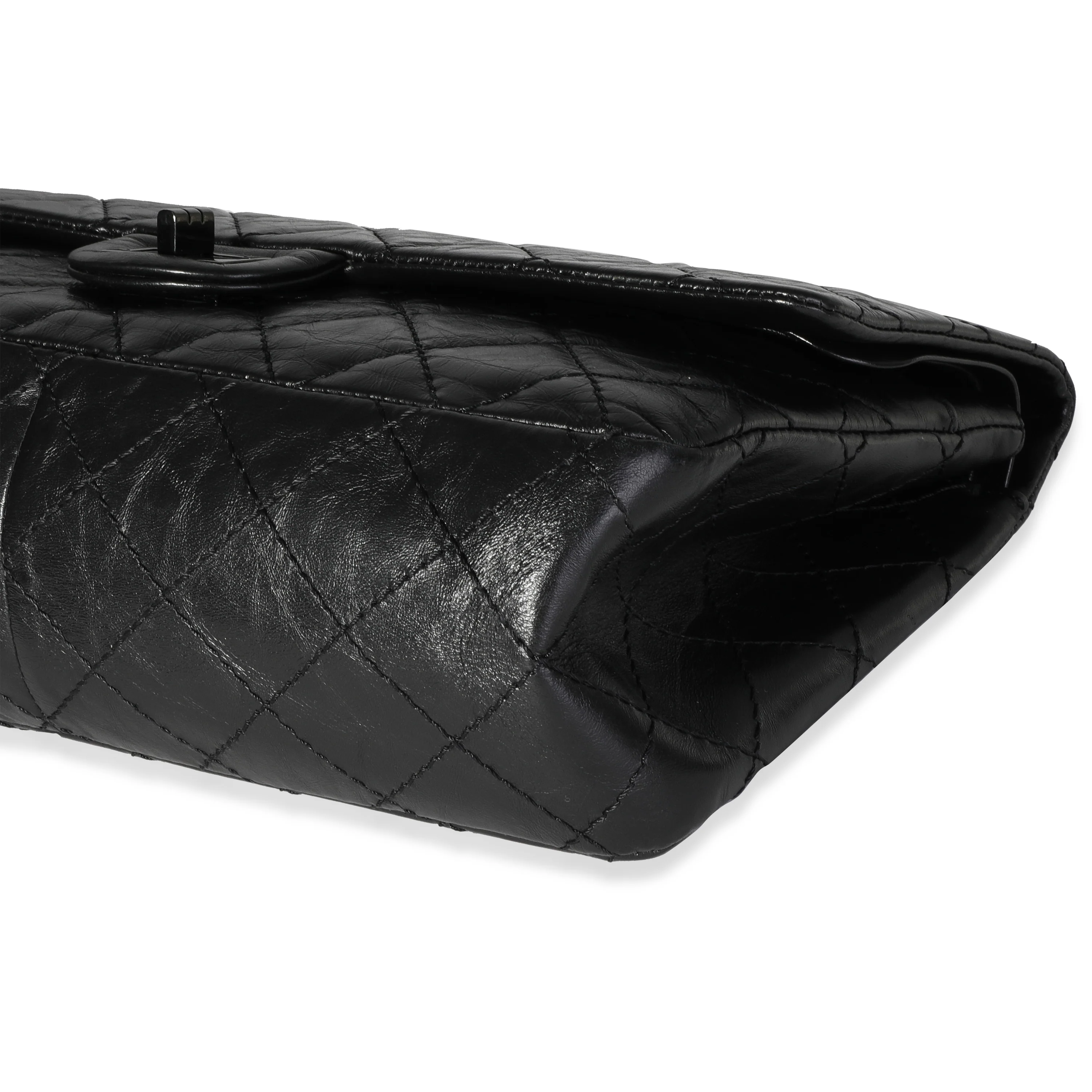 Chanel So Black Quilted Calfskin Reissue 2.55 226 Double Flap Bag - Image 6
