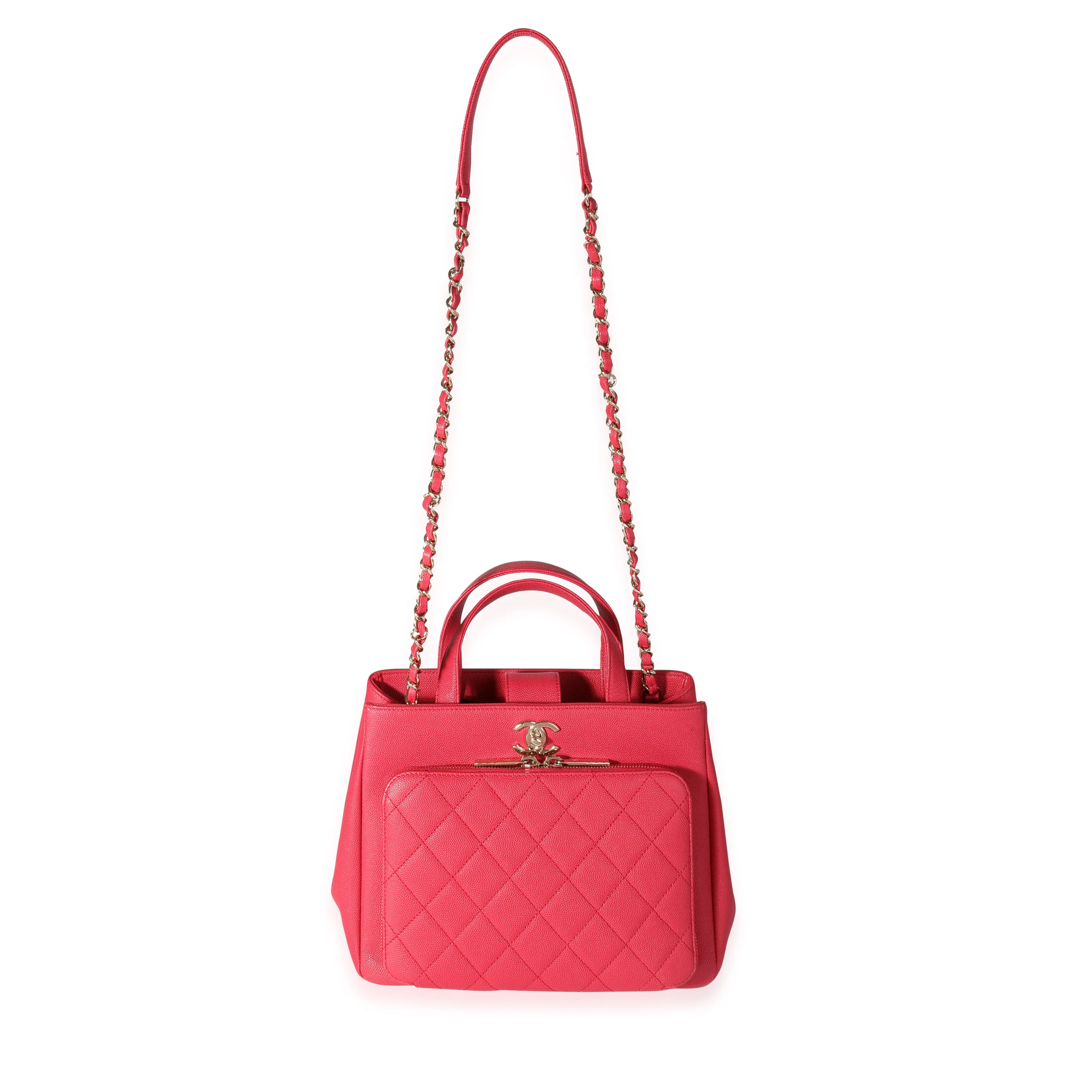 Chanel Pink Caviar Quilted Small Business Affinity Shopping Bag - Image 4