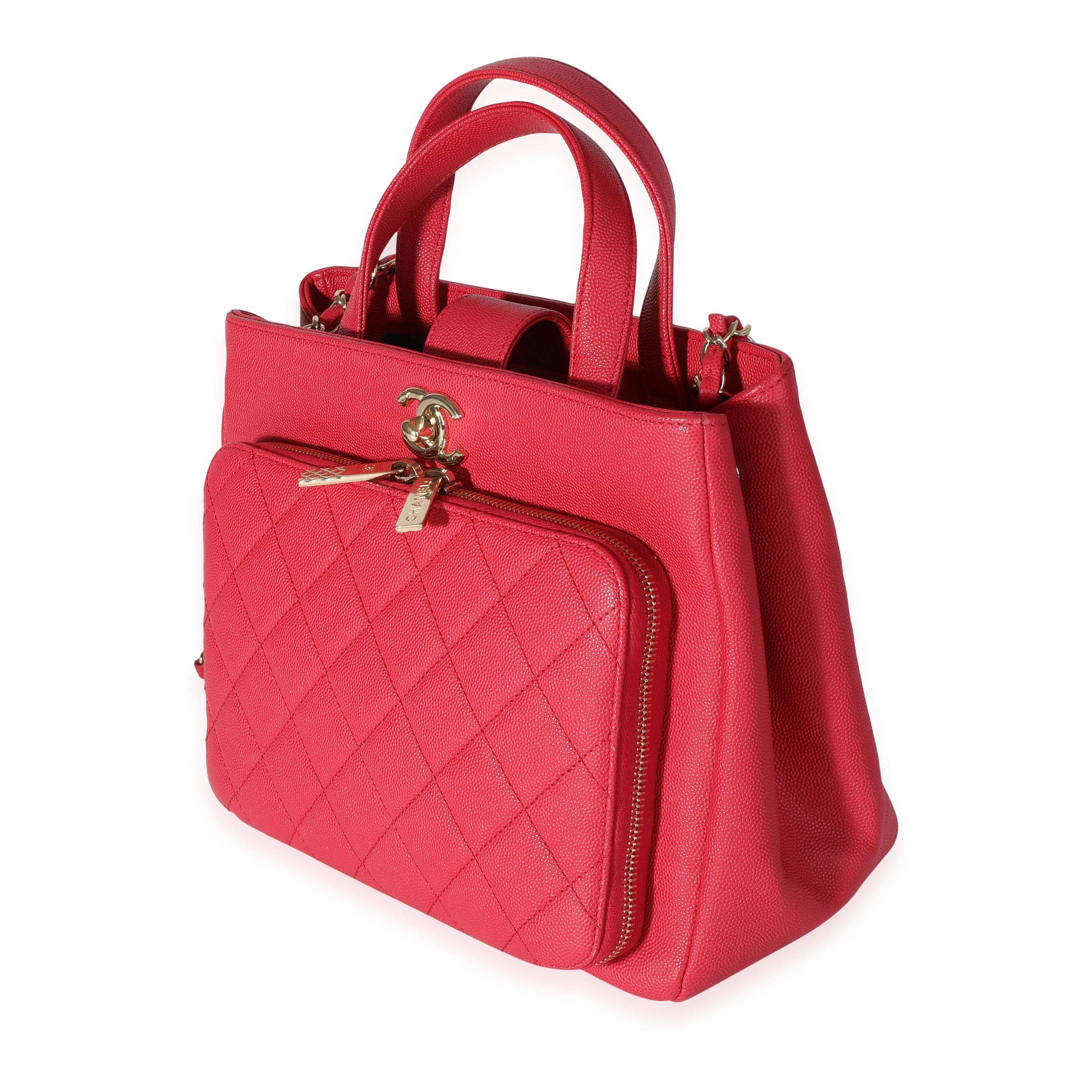 Chanel Red Caviar Quilted Small Business Affinity Shopping Bag - Image 2