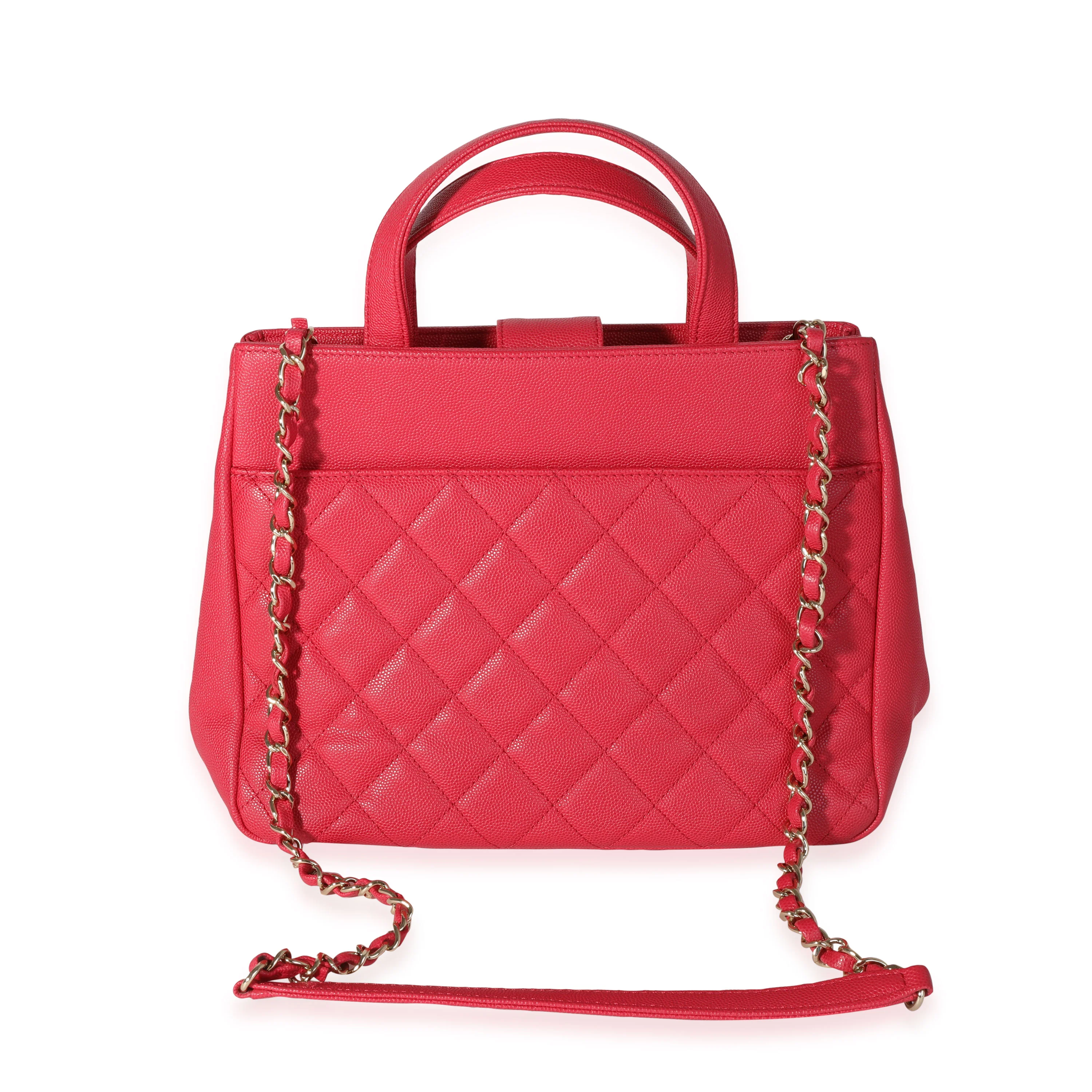 Chanel Red Caviar Quilted Small Business Affinity Shopping Bag - Image 3