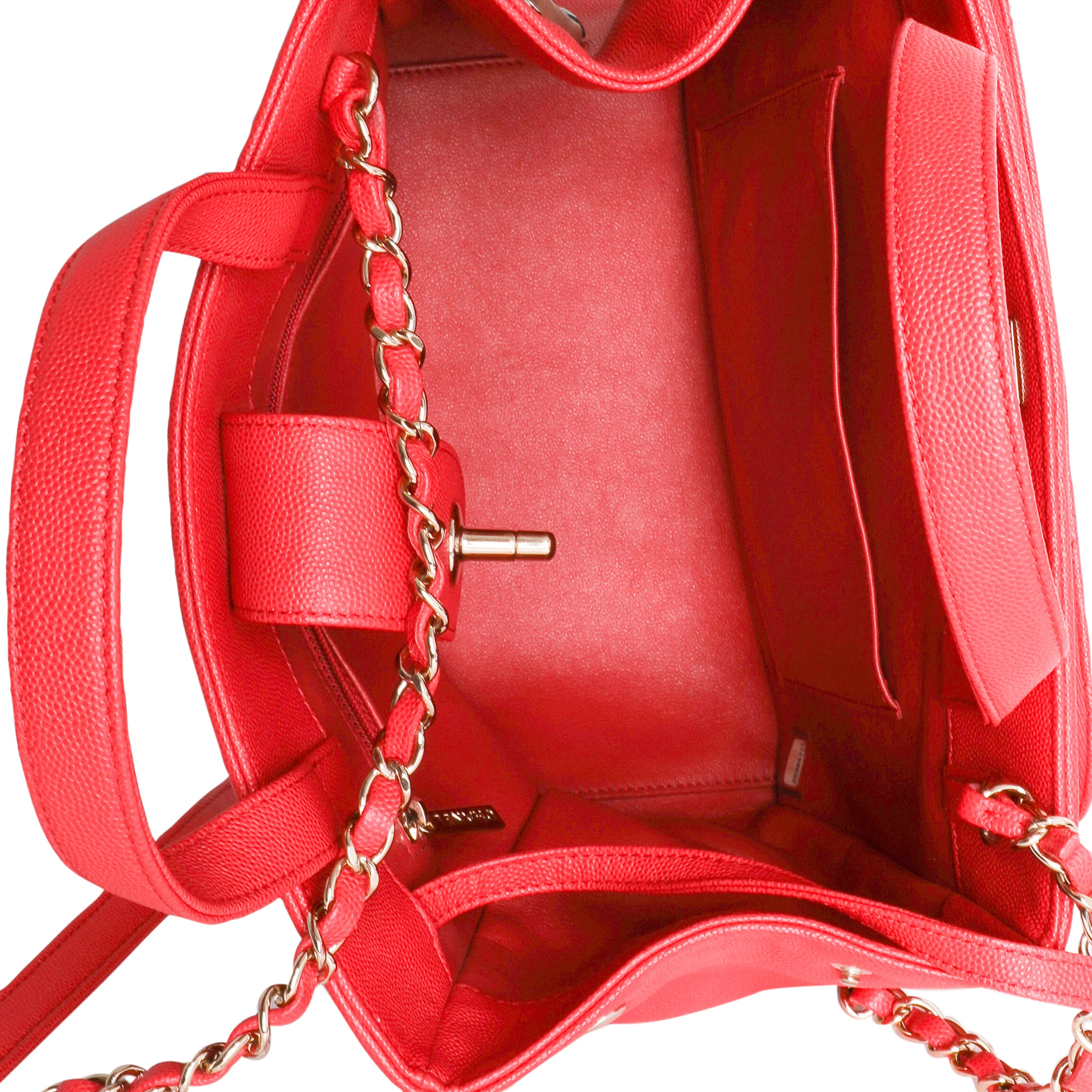 Chanel Red Caviar Quilted Small Business Affinity Shopping Bag - Image 8
