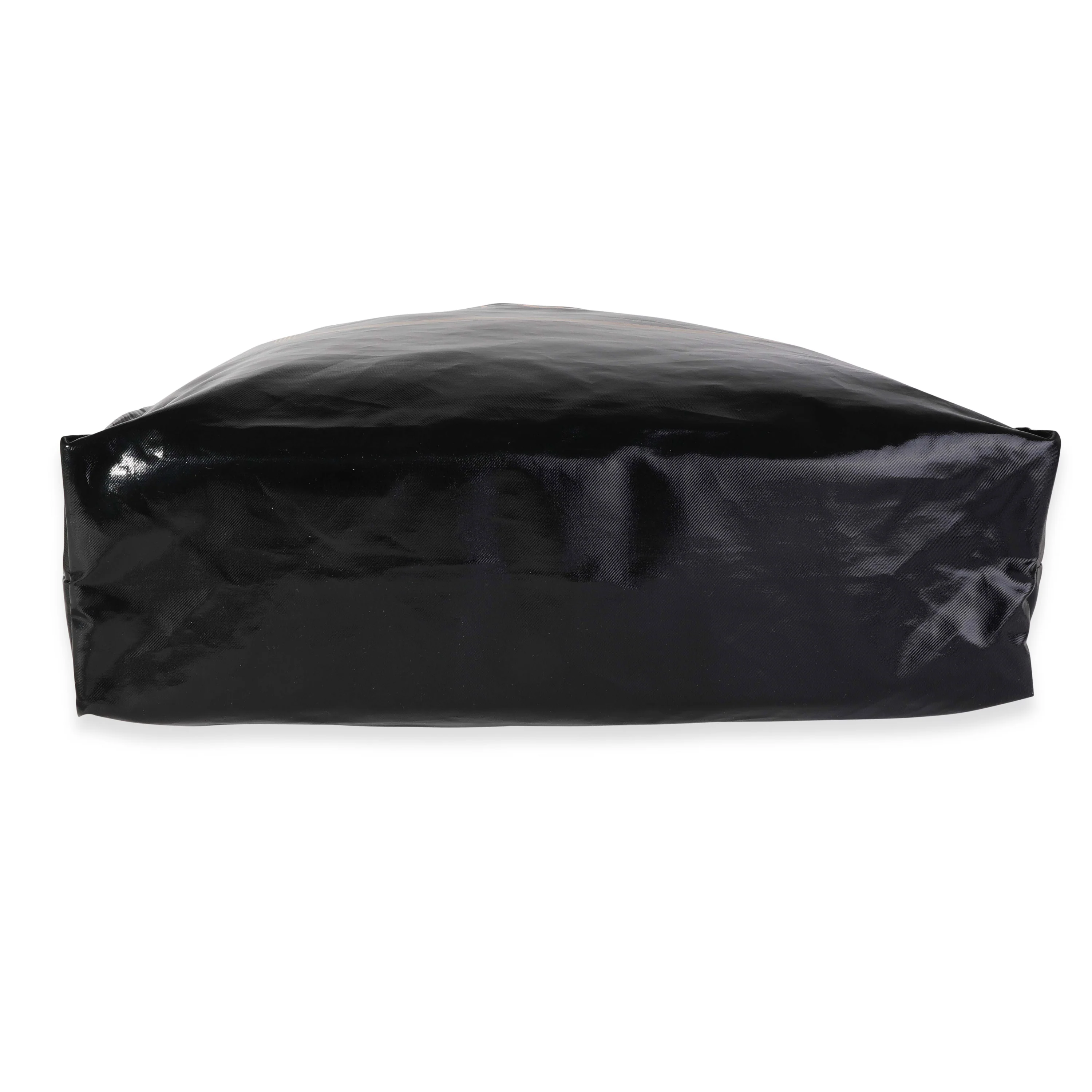 Black & Gold Coated Canvas Montecarlo Tote - Image 4