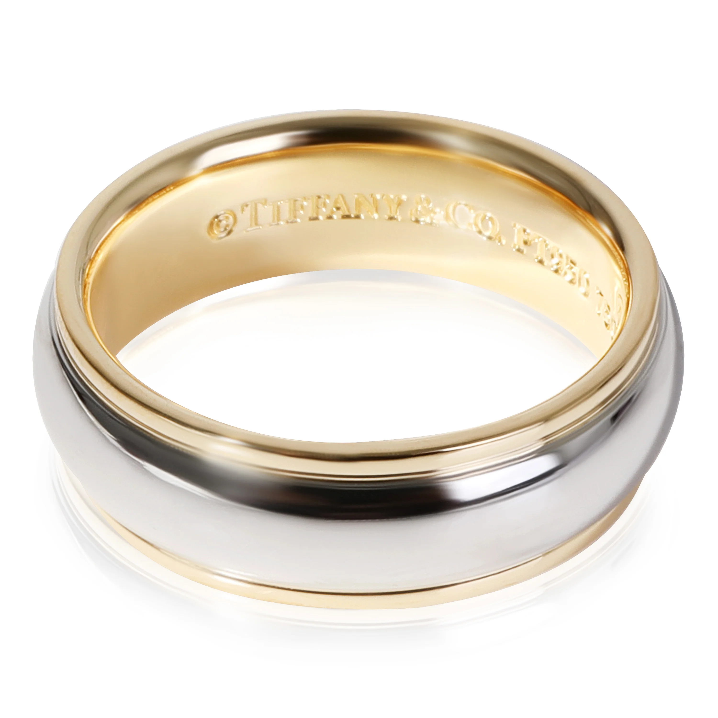Vintage Lucida 6 mm Wedding Band in 18k Yellow Gold/Platinum