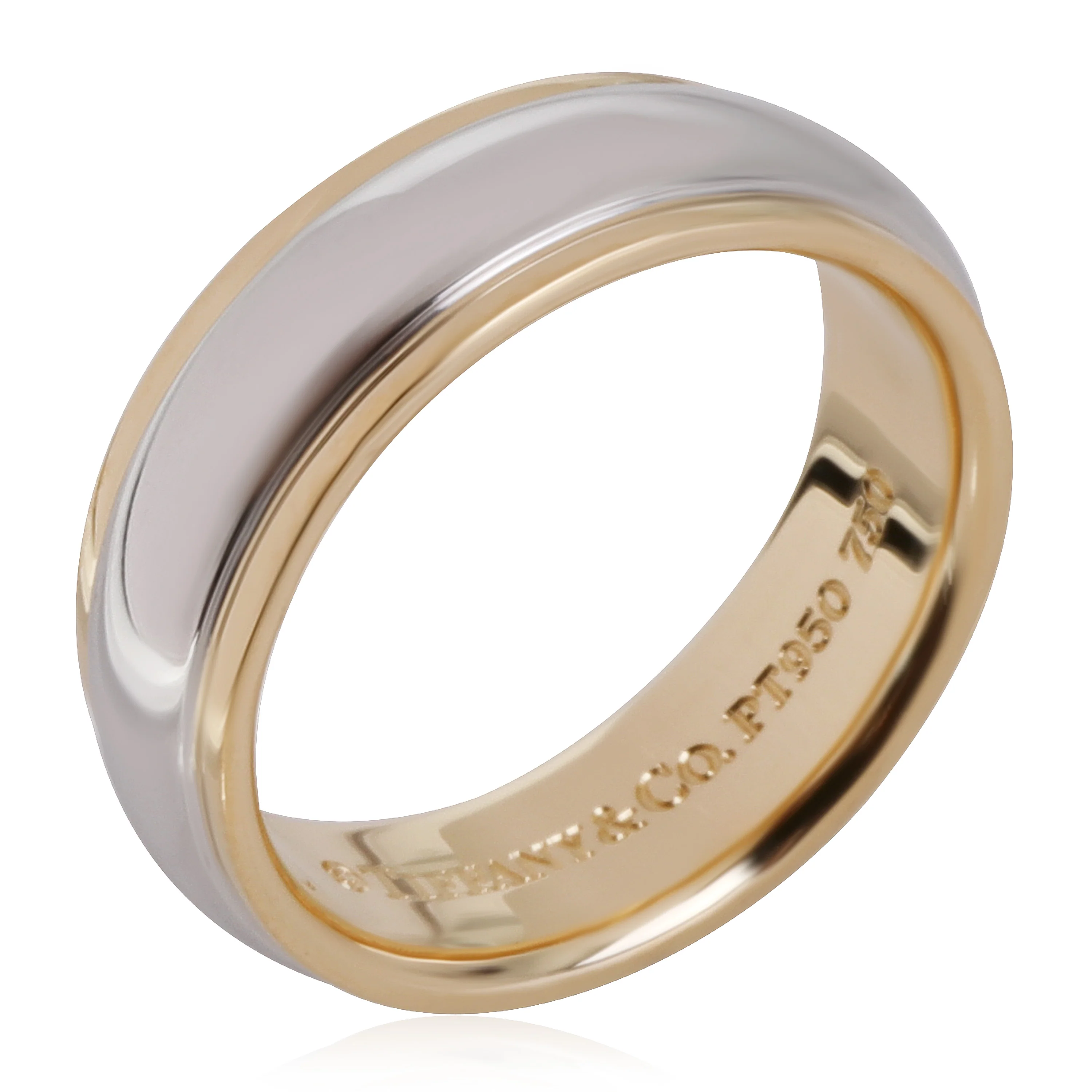 Vintage Lucida 6 mm Wedding Band in 18k Yellow Gold/Platinum - Image 2
