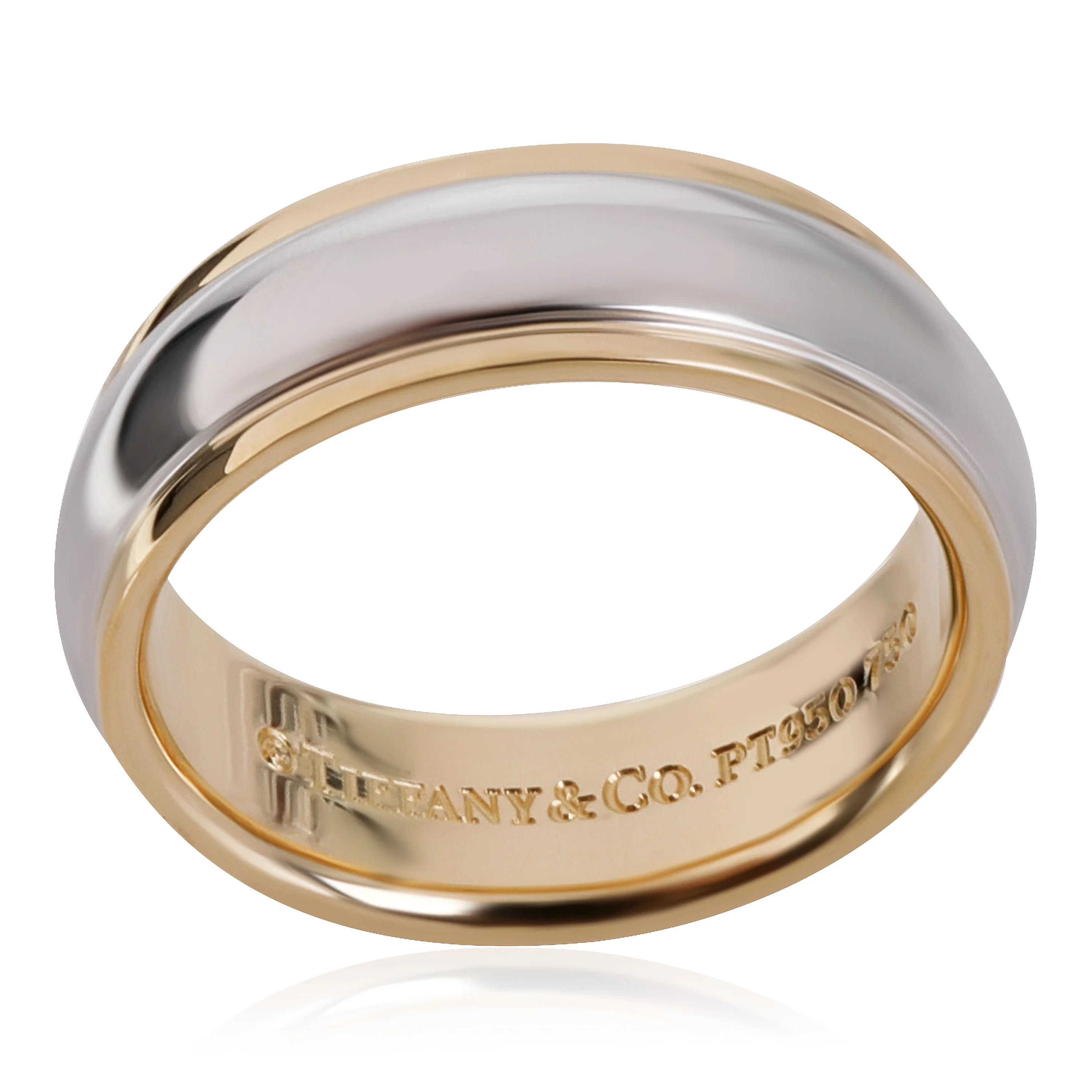Vintage Lucida 6 mm Wedding Band in 18k Yellow Gold/Platinum - Image 3