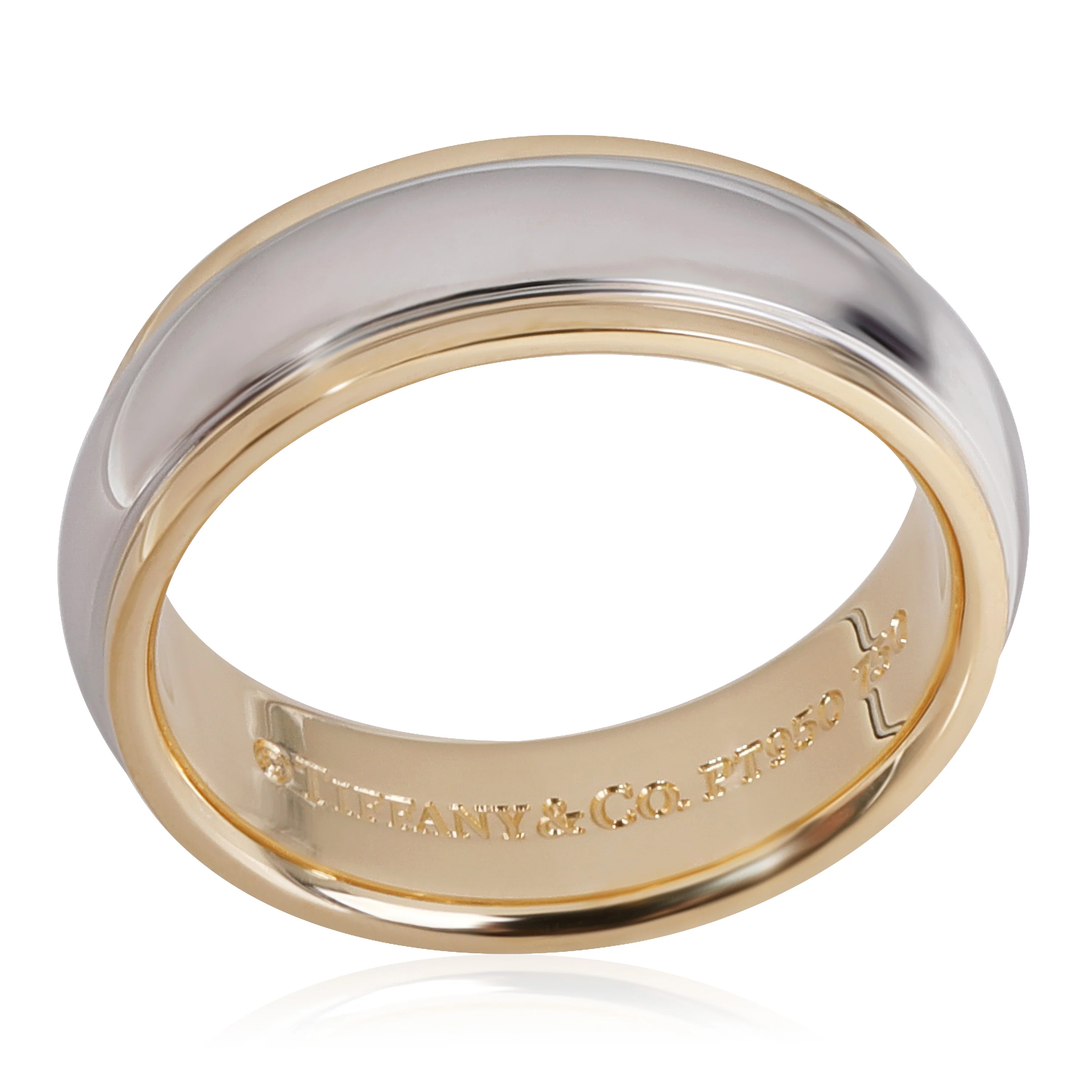 Vintage Lucida 6 mm Wedding Band in 18k Yellow Gold/Platinum - Image 5