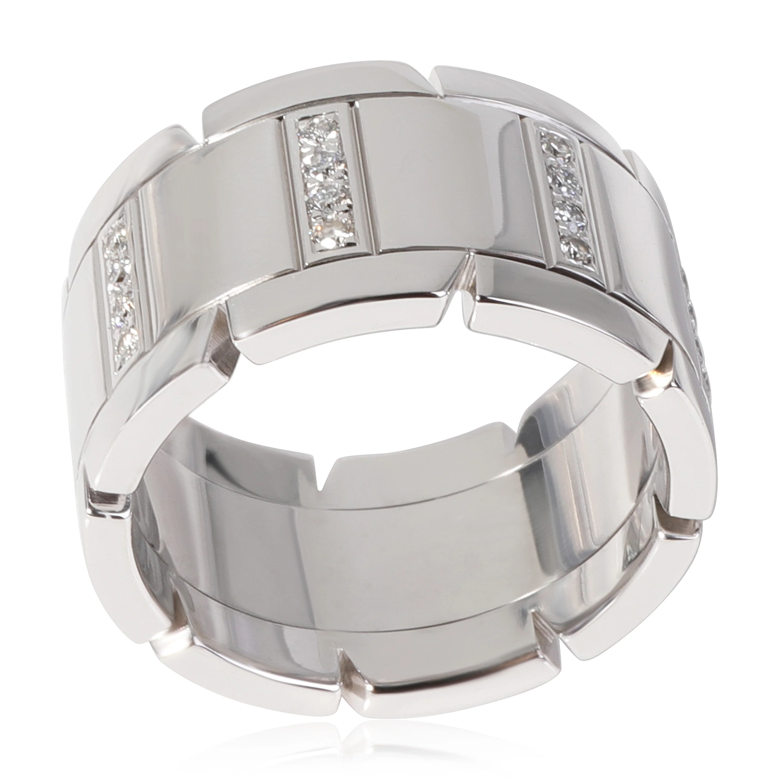 Cartier Tank Francaise Diamond Band in 18k White Gold 0.4 CTW - Image 3