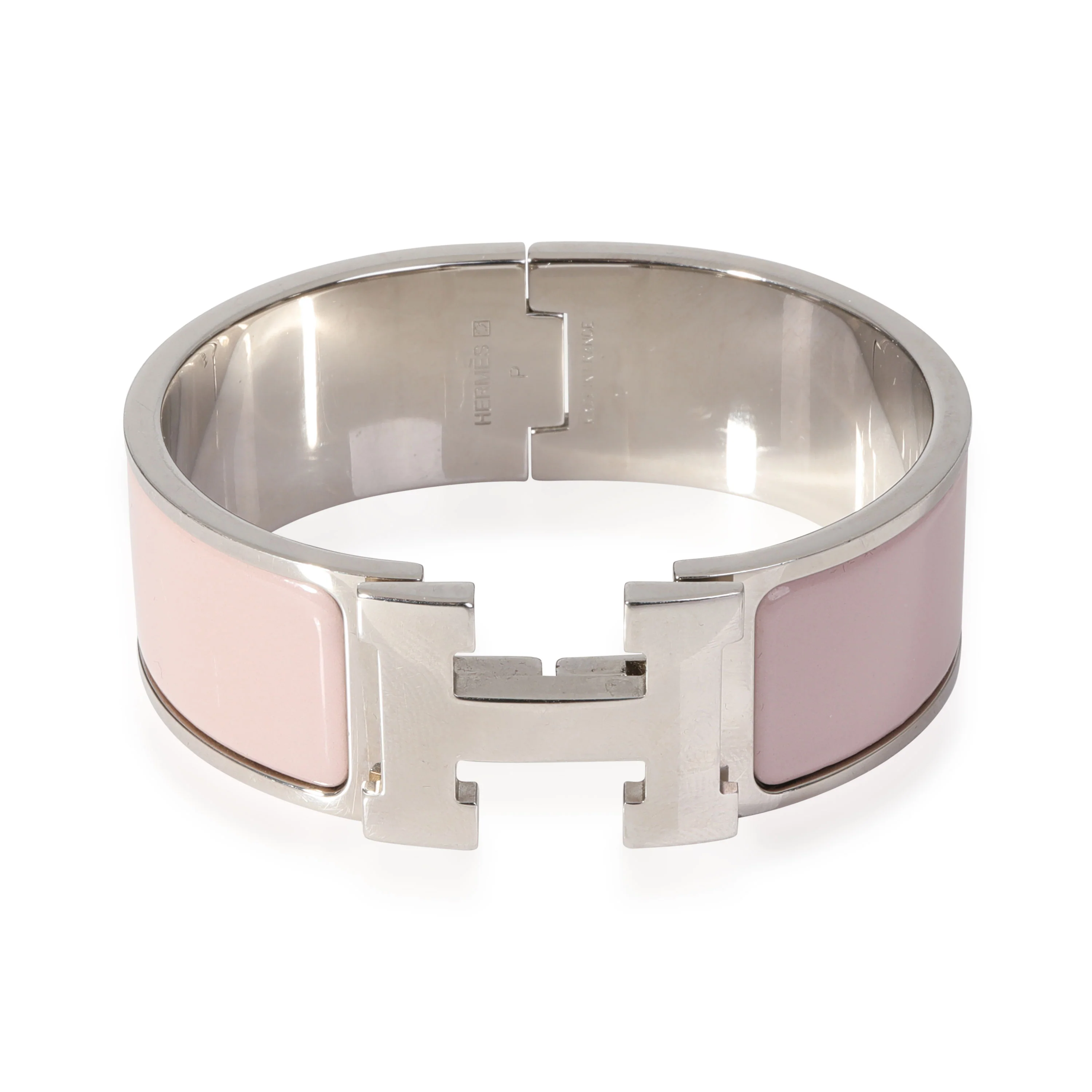 Hermès Palladium Plated Clic Clac H Rose Candeur Bracelet