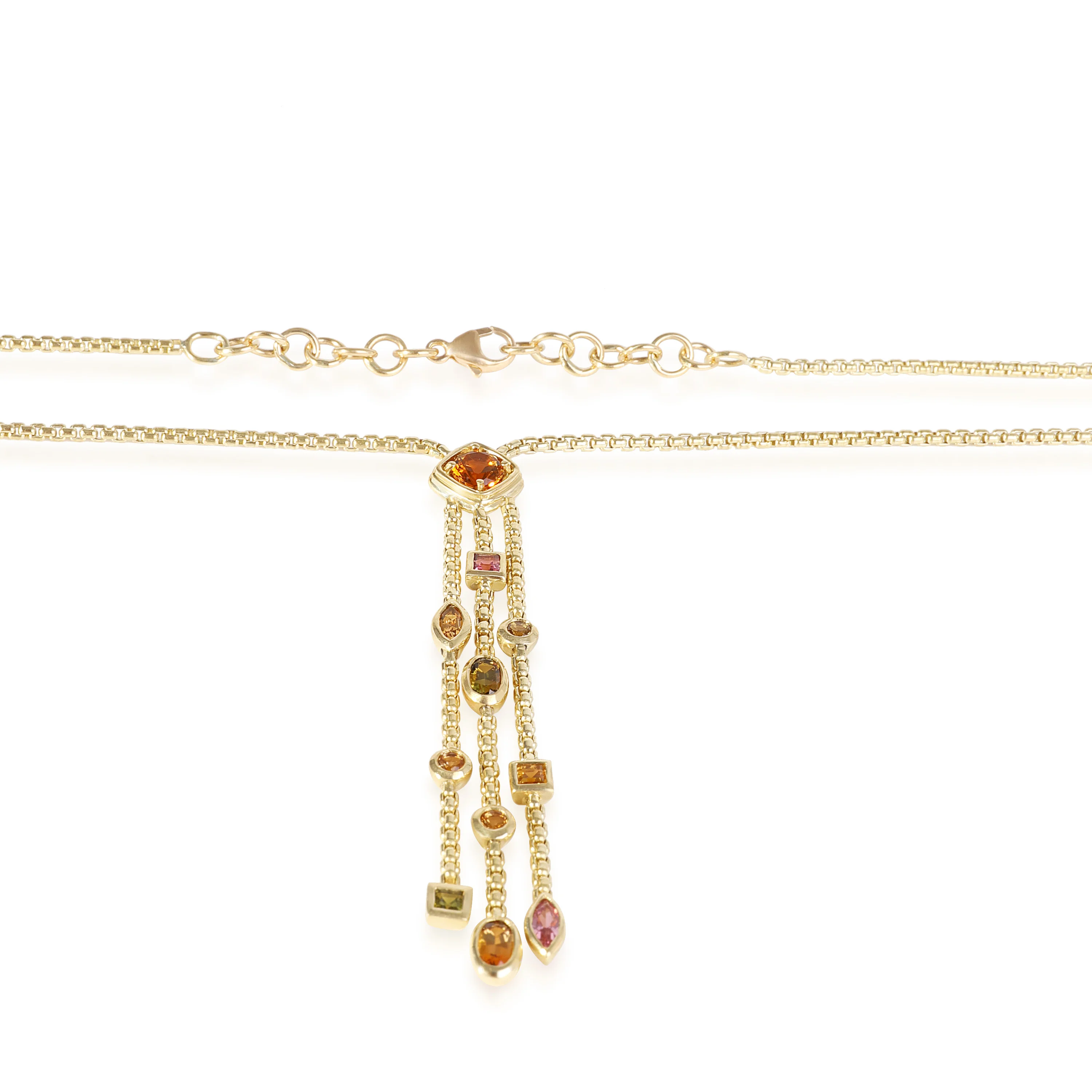 David Yurman Confetti Mix Necklace with Three Chain Drop  in 18k Yellow Gold - Image 2