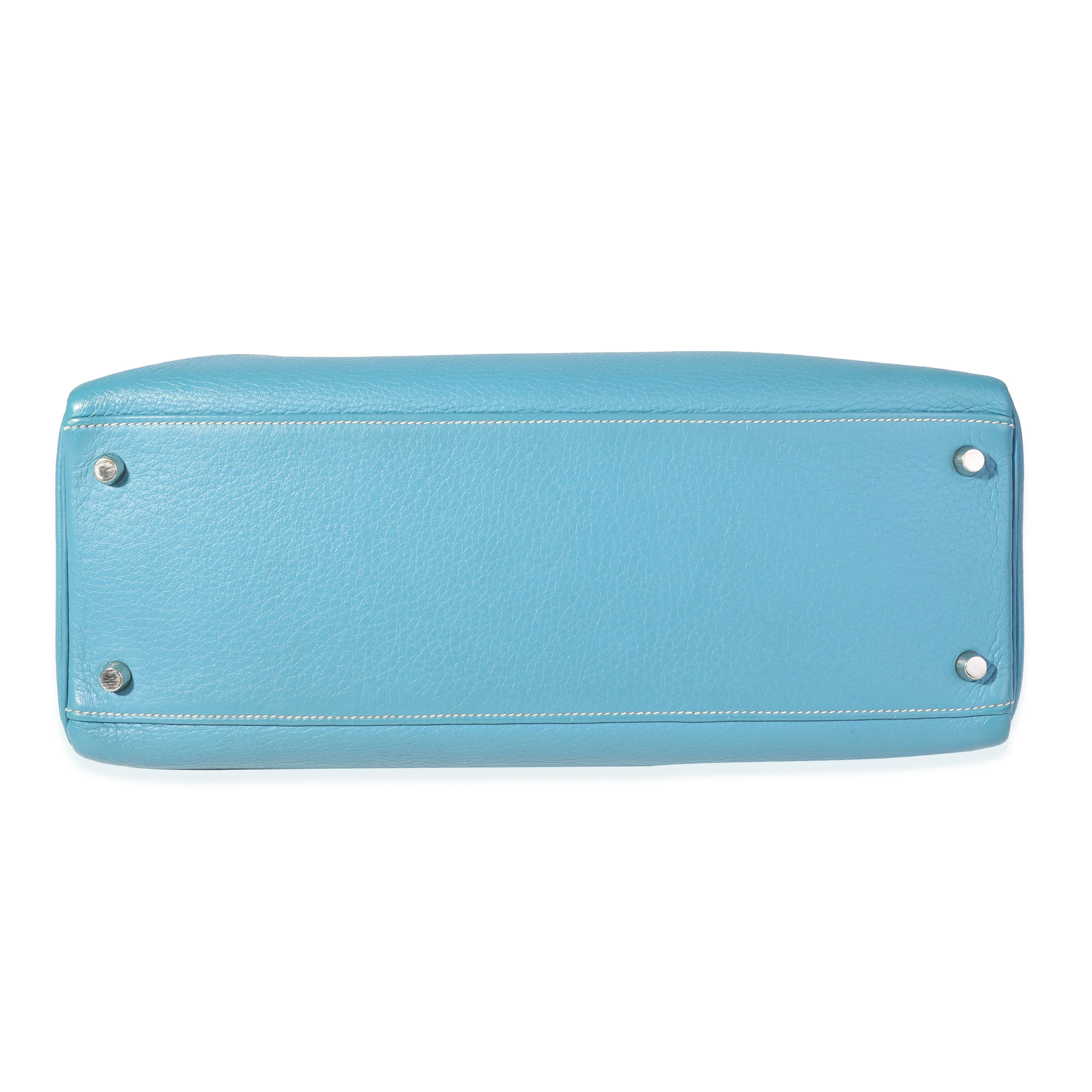 Hermès Bleu Jean Clemence Retourne Kelly 35 PHW - Image 5