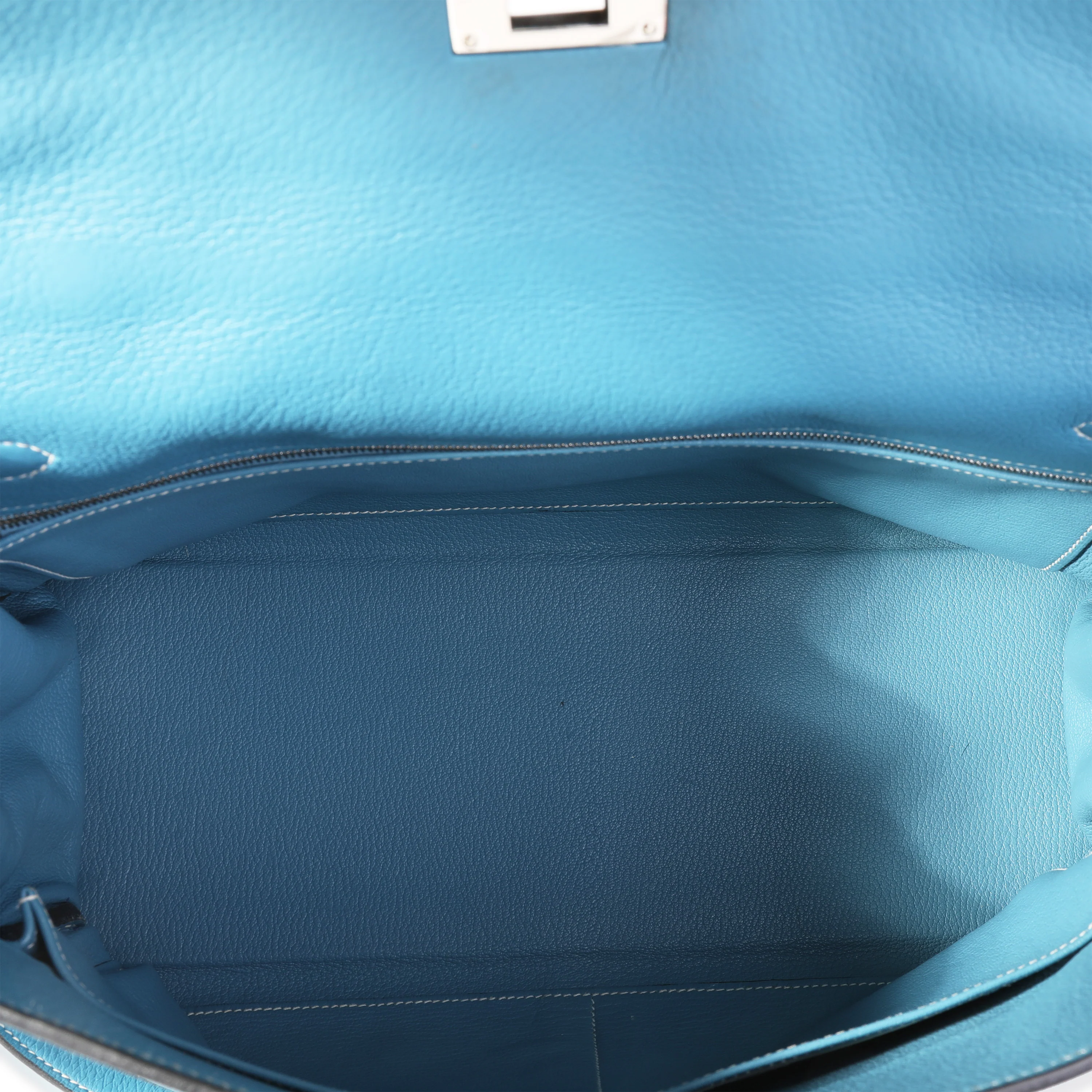 Hermès Bleu Jean Clemence Retourne Kelly 35 PHW - Image 8