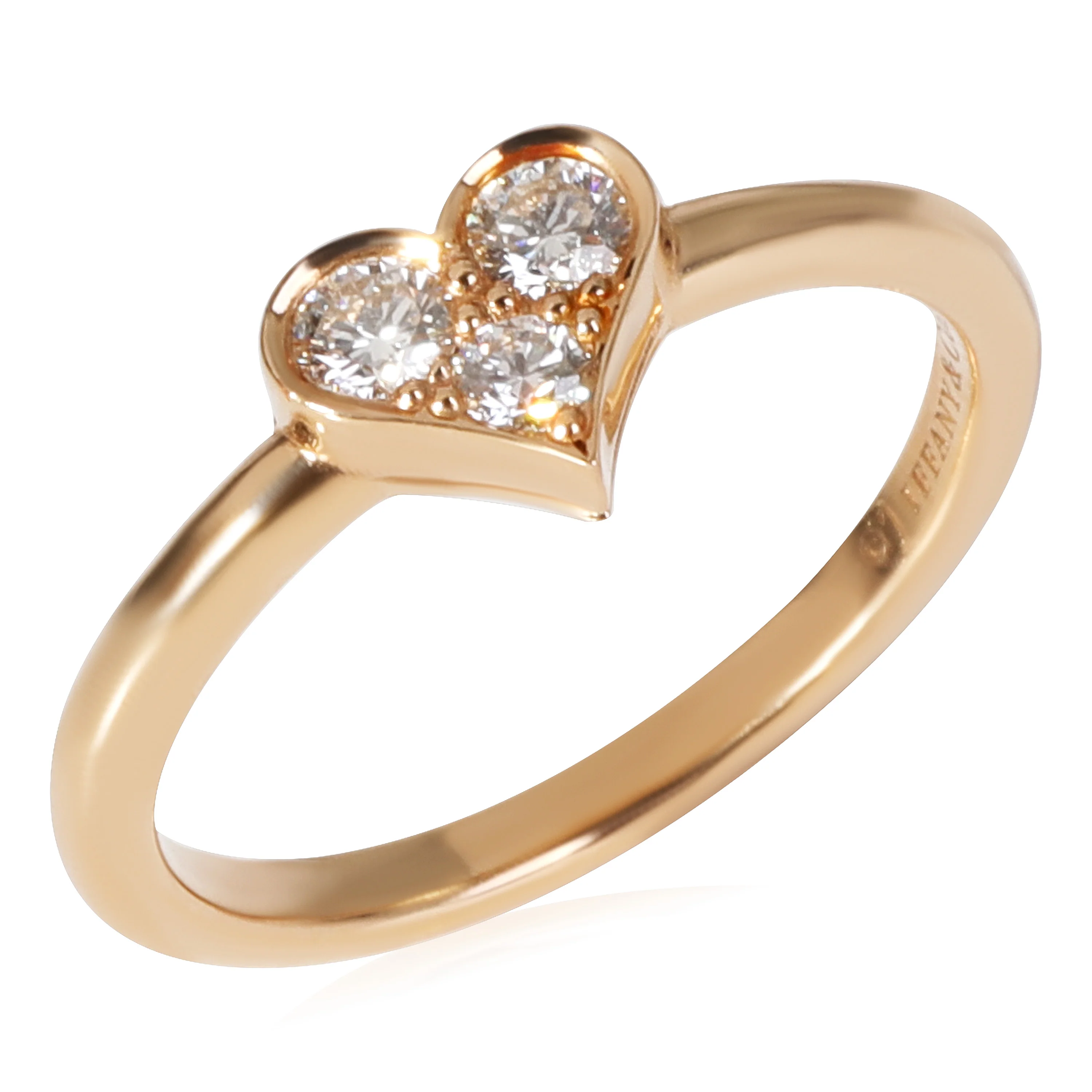 Tiffany & Co. Hearts Diamond Ring in 18K Rose Gold 0.19 CTW - Image 3