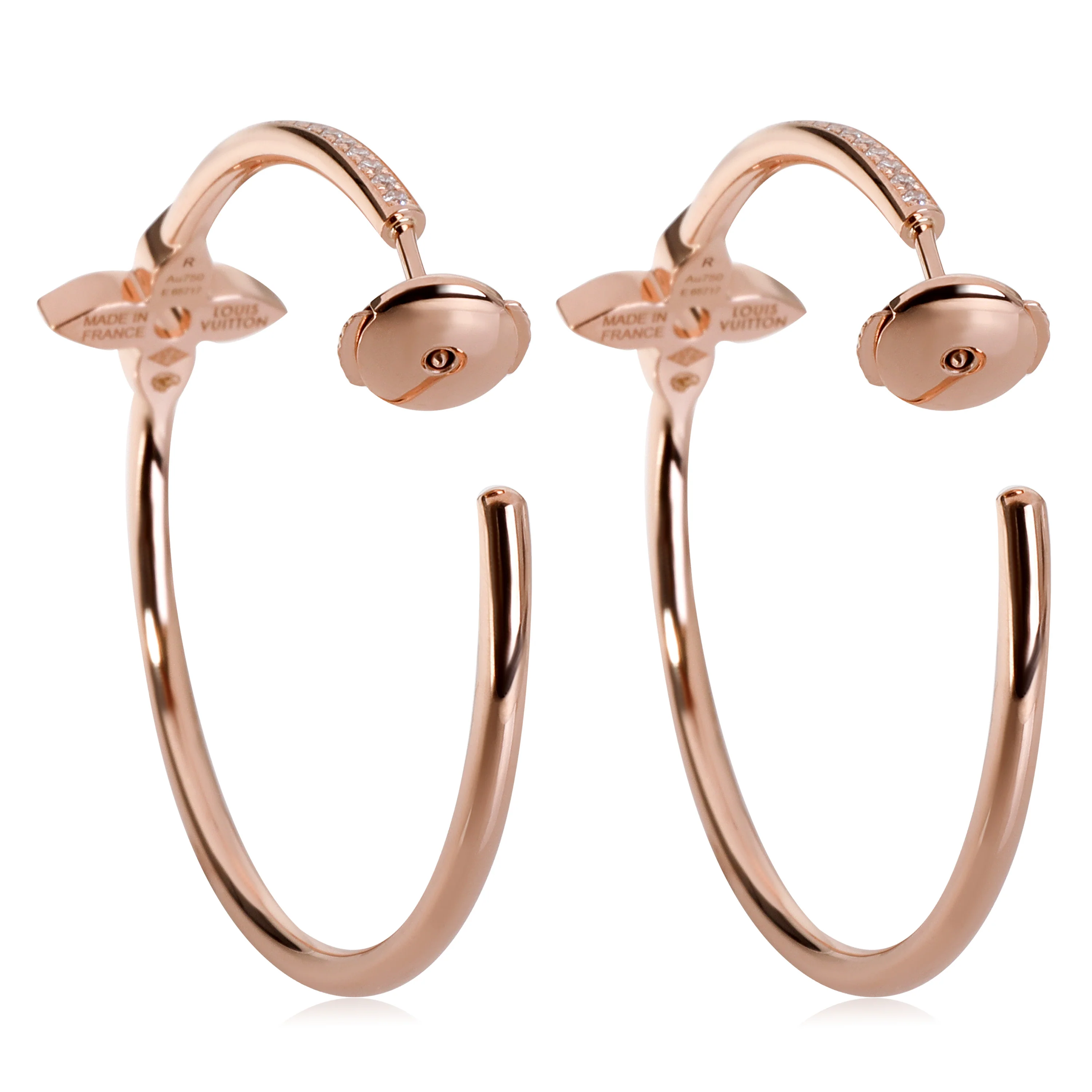 Idylle Blossom Hoop Earrings in 18k Rose Gold 0.61 CTW - Image 3