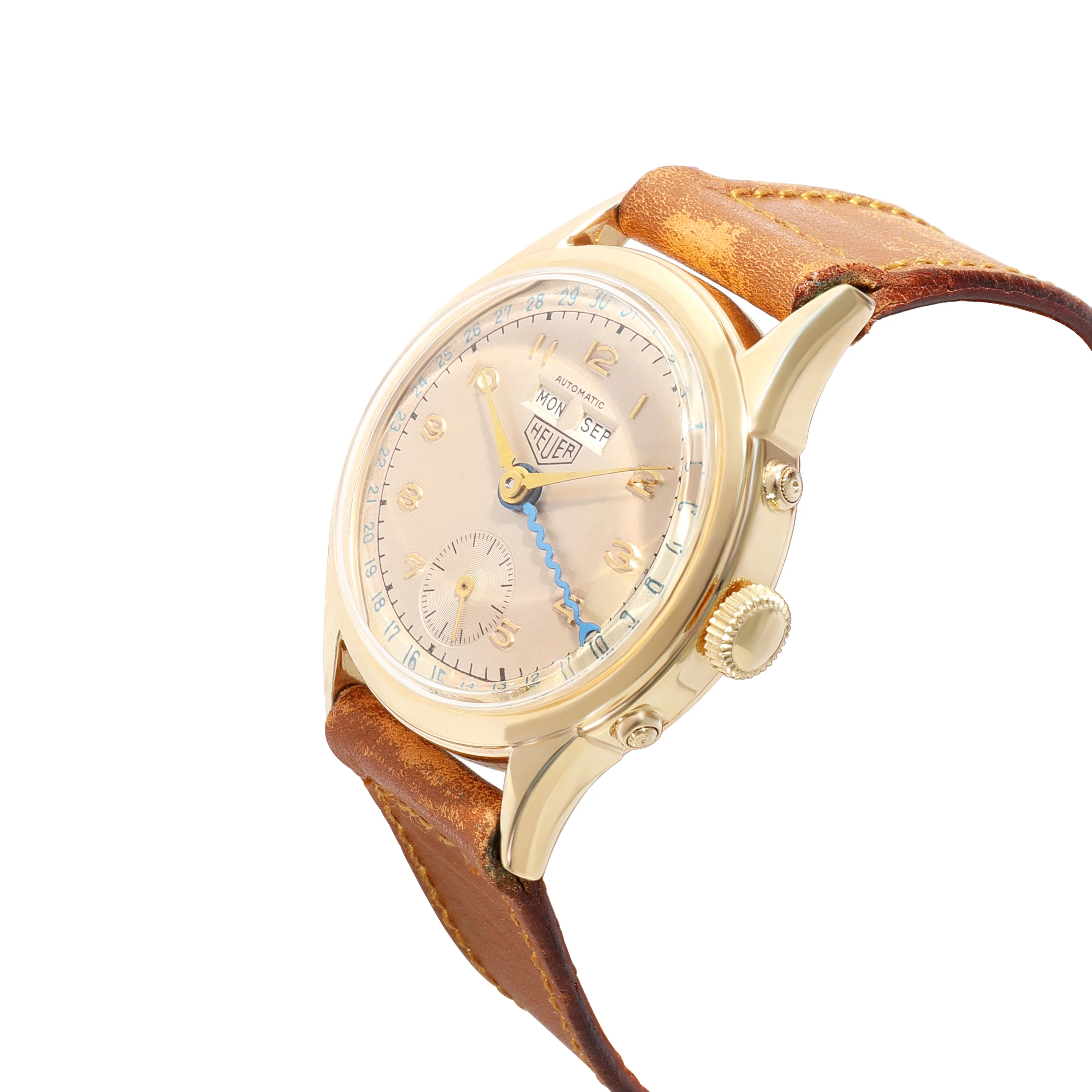 Heuer Triple Date 1806 Unisex Watch in 10kt Gold Filled - Image 3