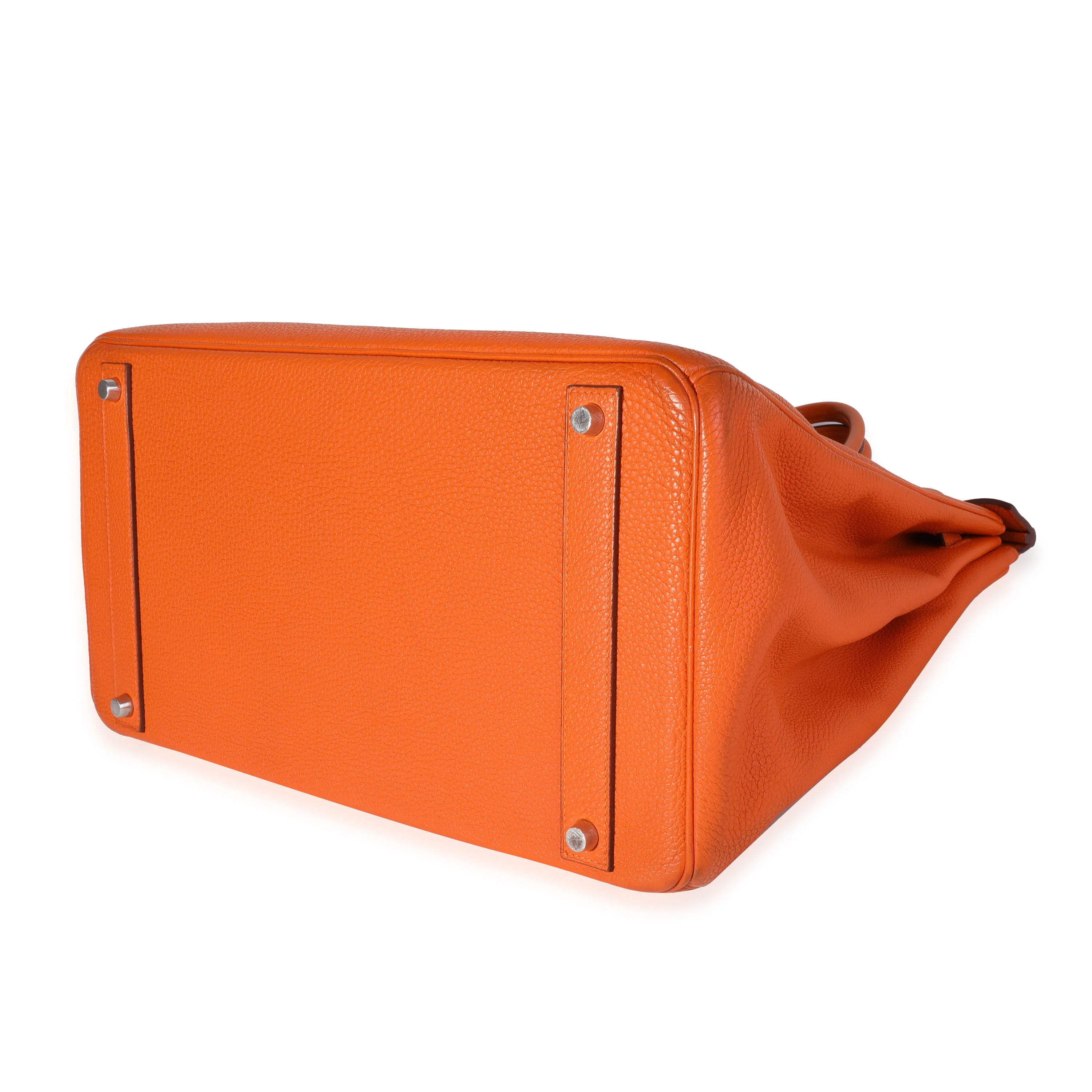 Hermès Orange Togo Birkin 40 PHW - Image 5