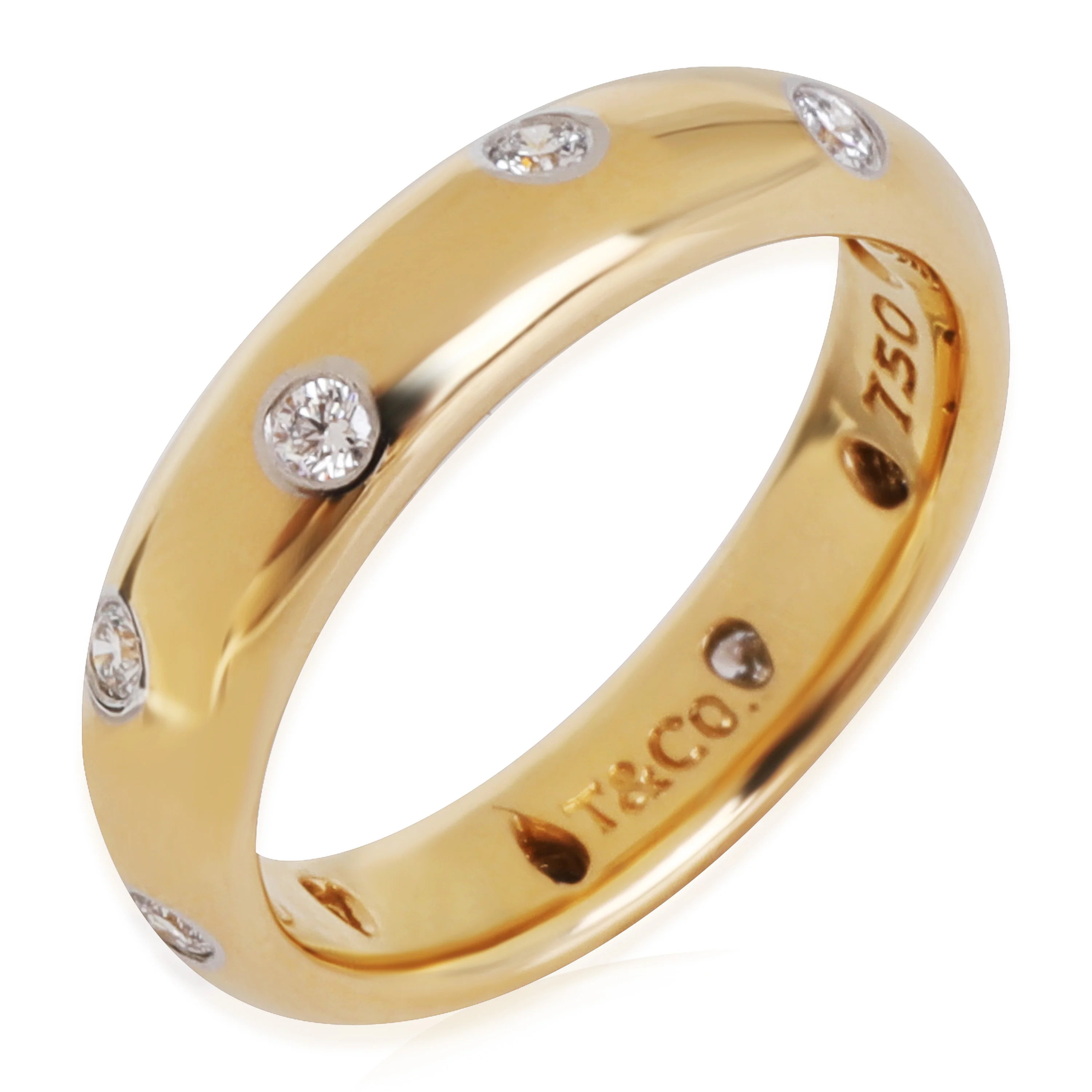 Tiffany & Co. Etoile Diamond Band in 18k Yellow Gold/Platinum 0.22 CTW - Image 3