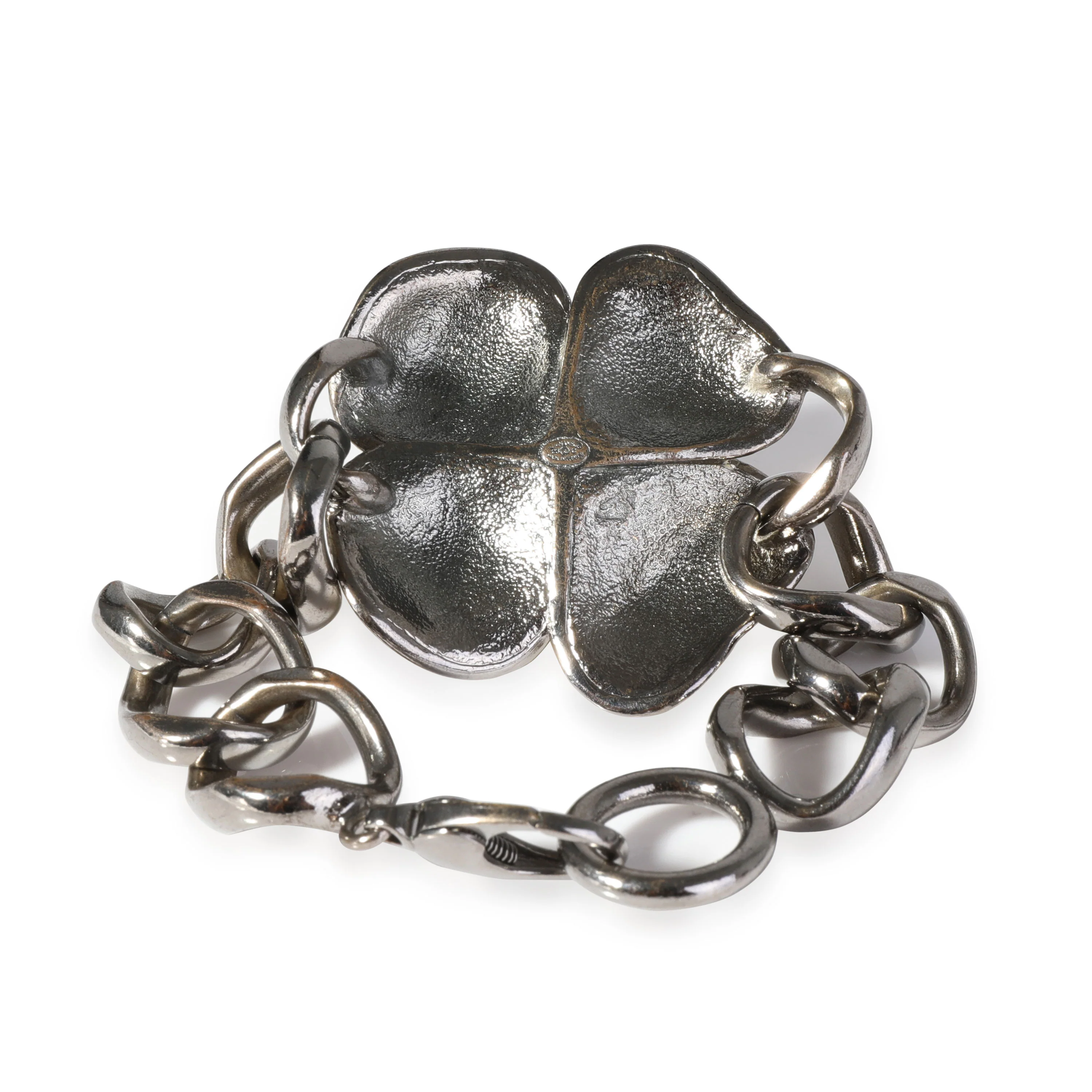 Chanel Blackened Metal Large Camellia  Flower Bracelet - Image 3
