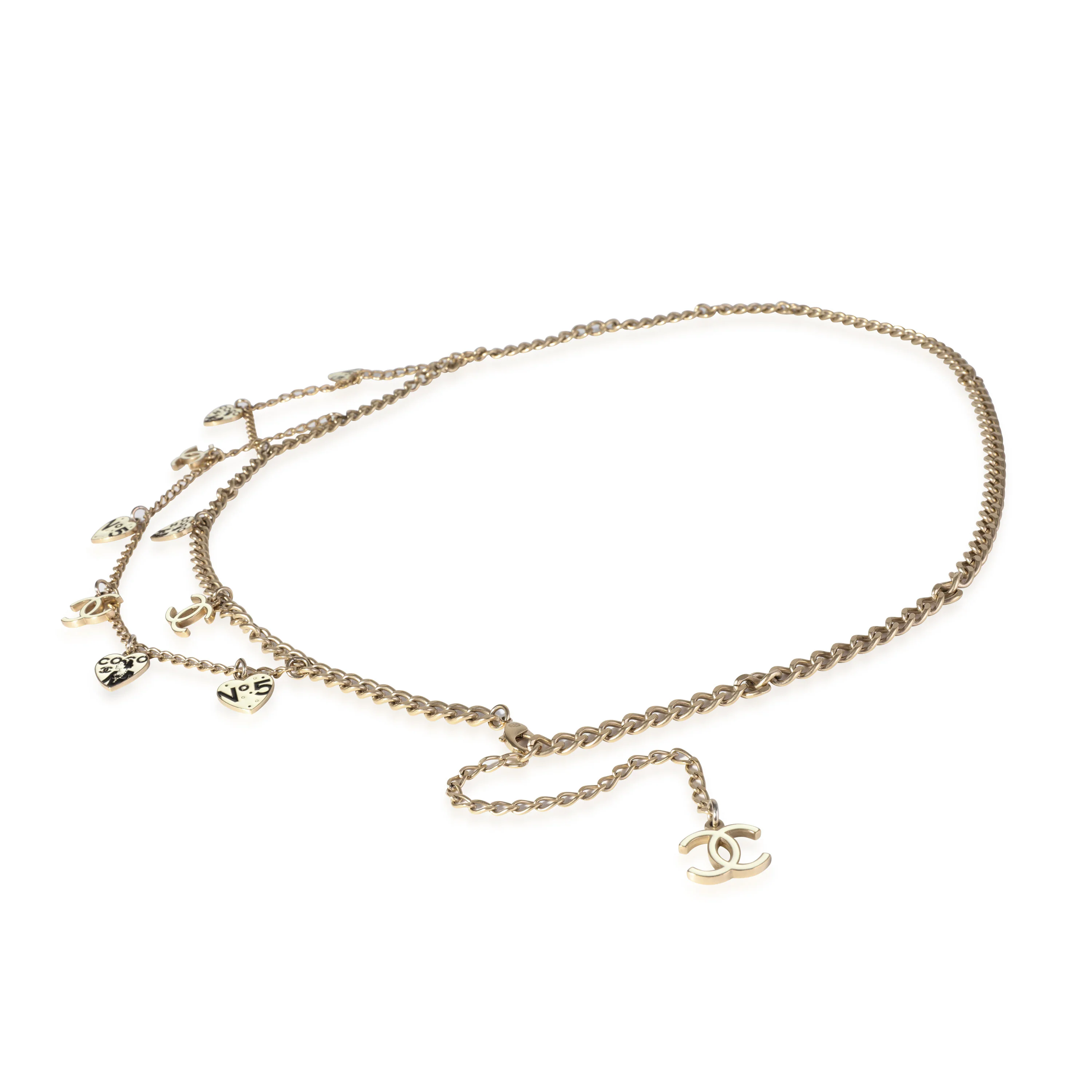 Gold Tone Chanel Logo & Coco Hearts 06 P Chain Belt - Image 2