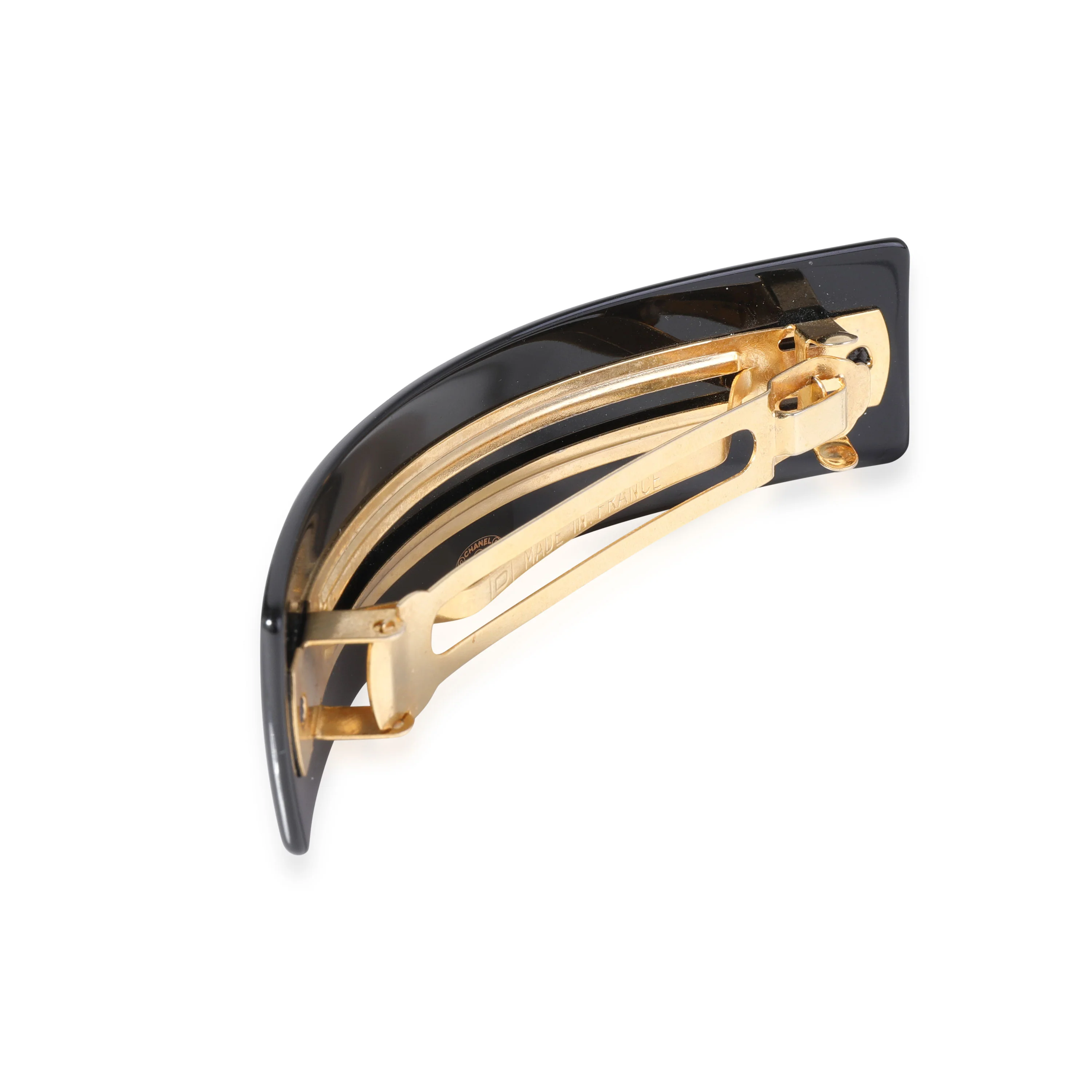 Chanel Gold Tone CC Barrette with Strass - Image 2
