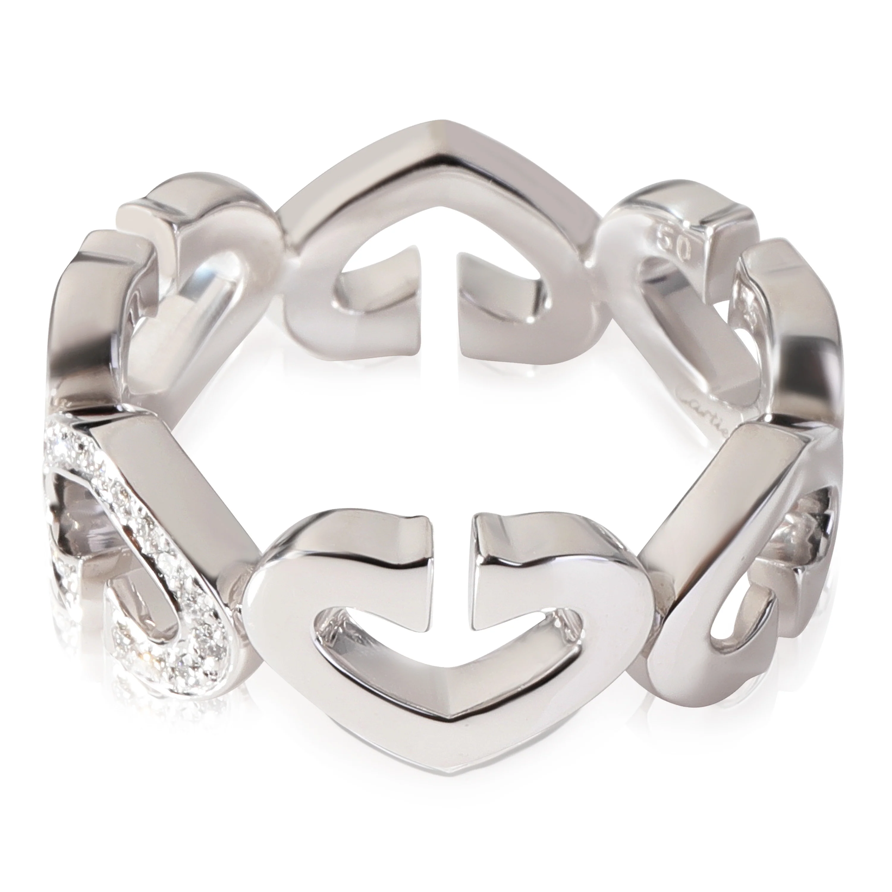 Cartier C Heart De Cartier Diamond Ring in 18k White Gold 0.13 CTW - Image 2