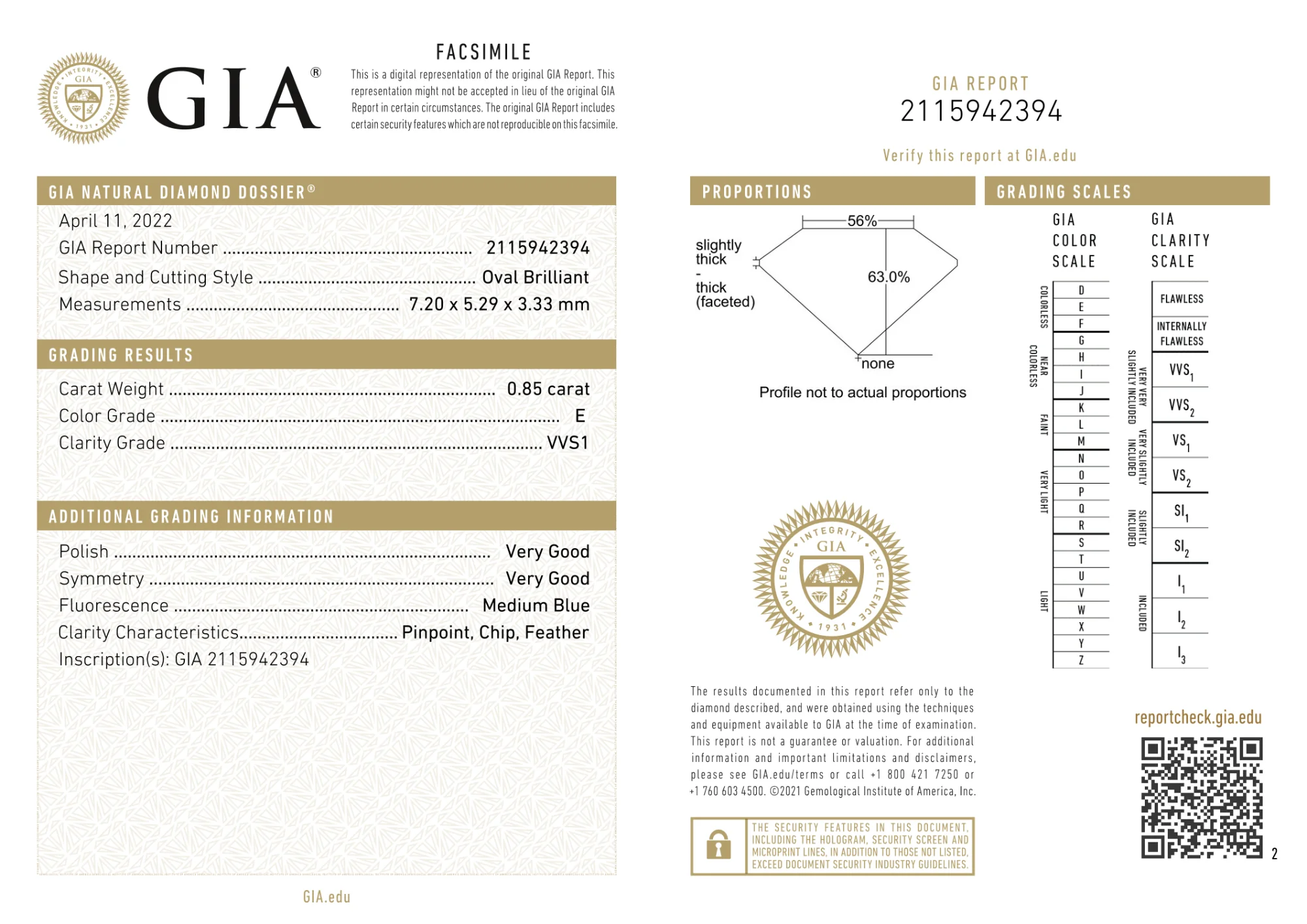 GIA Certified 0.85 Ct Oval cut E VVS1 Loose Diamond - Image 2