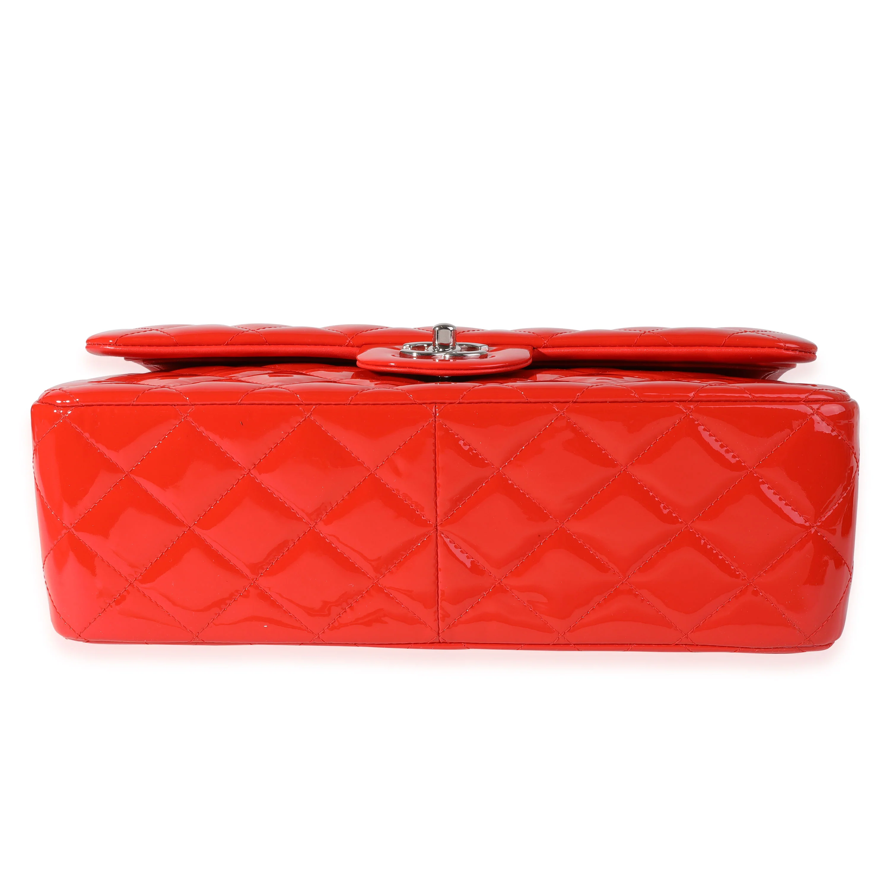 Red Patent Classic Jumbo Double Flap Bag - Image 5