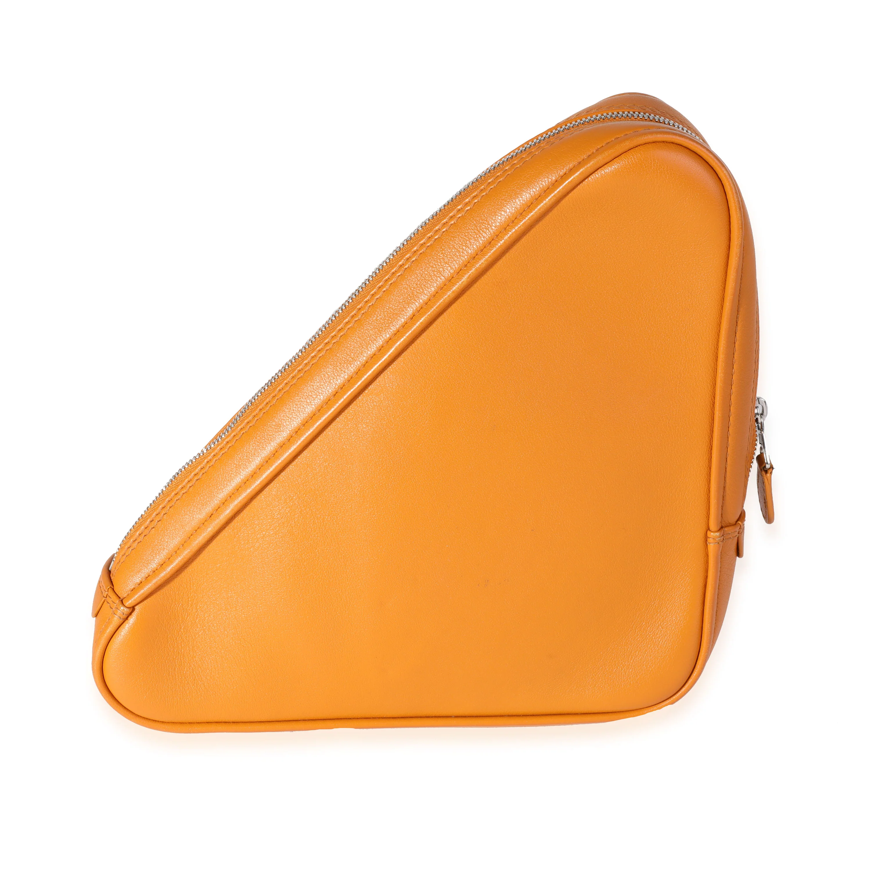 Orange Calfskin M Triangle Pouch - Image 3