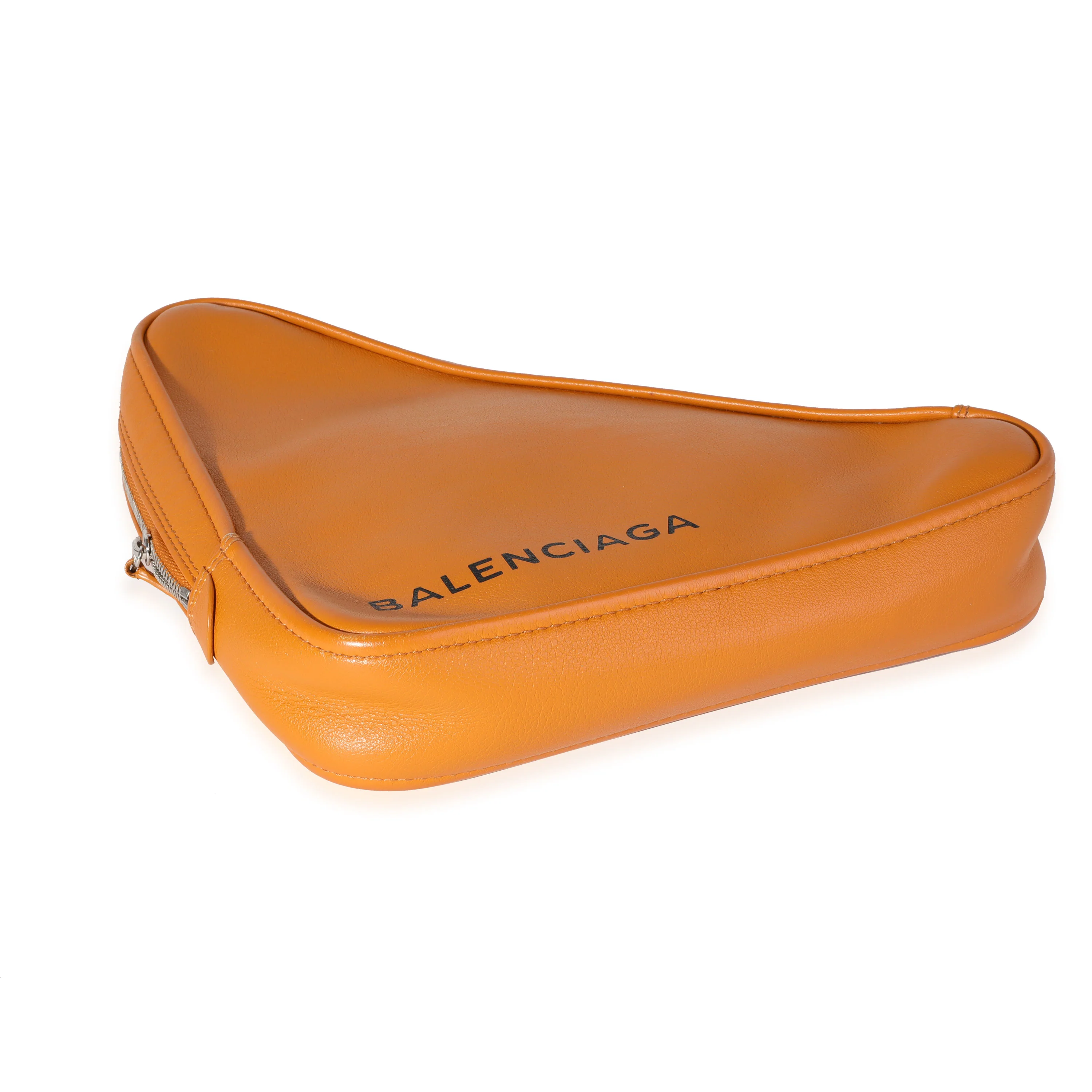 Orange Calfskin M Triangle Pouch - Image 4