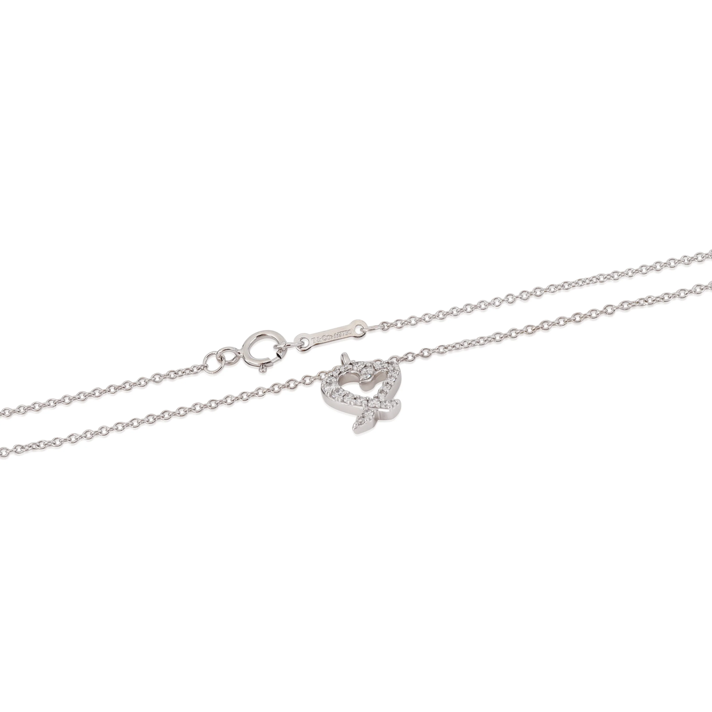 Paloma Picasso Loving Heart Pendant 18K White Gold 0.12 CTW - Image 2