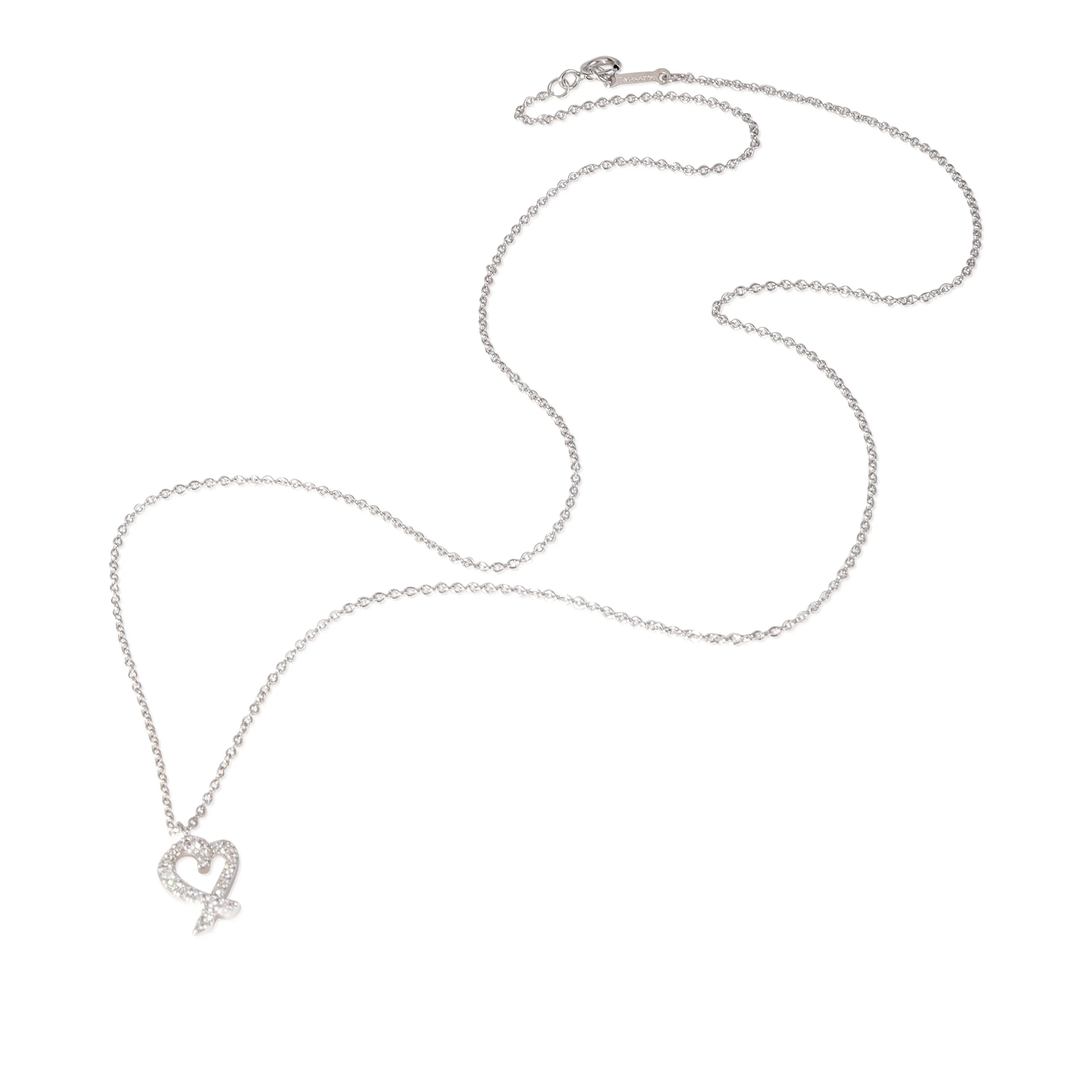 Paloma Picasso Loving Heart Pendant 18K White Gold 0.12 CTW - Image 3