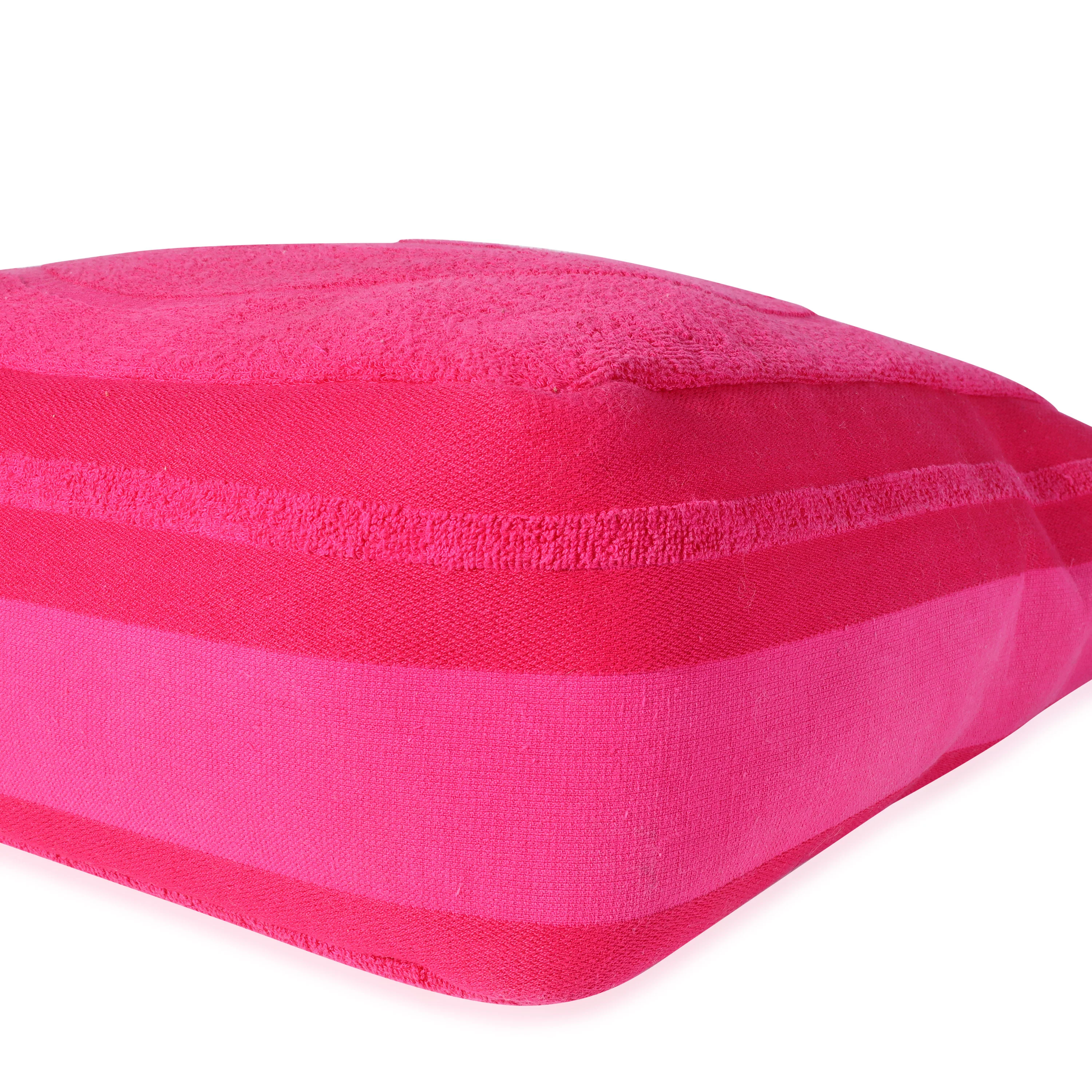 Chanel Fuchsia Terry Cloth CC Beach Tote - Image 5